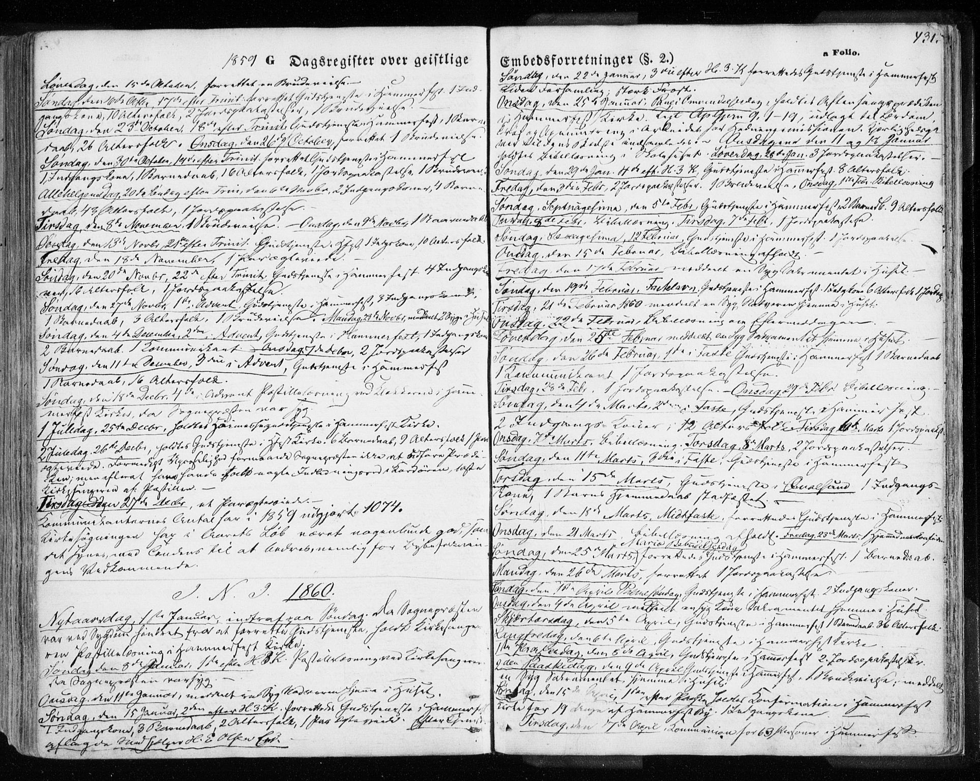 Hammerfest sokneprestkontor, SATØ/S-1347/H/Ha/L0005.kirke: Parish register (official) no. 5, 1857-1869, p. 431