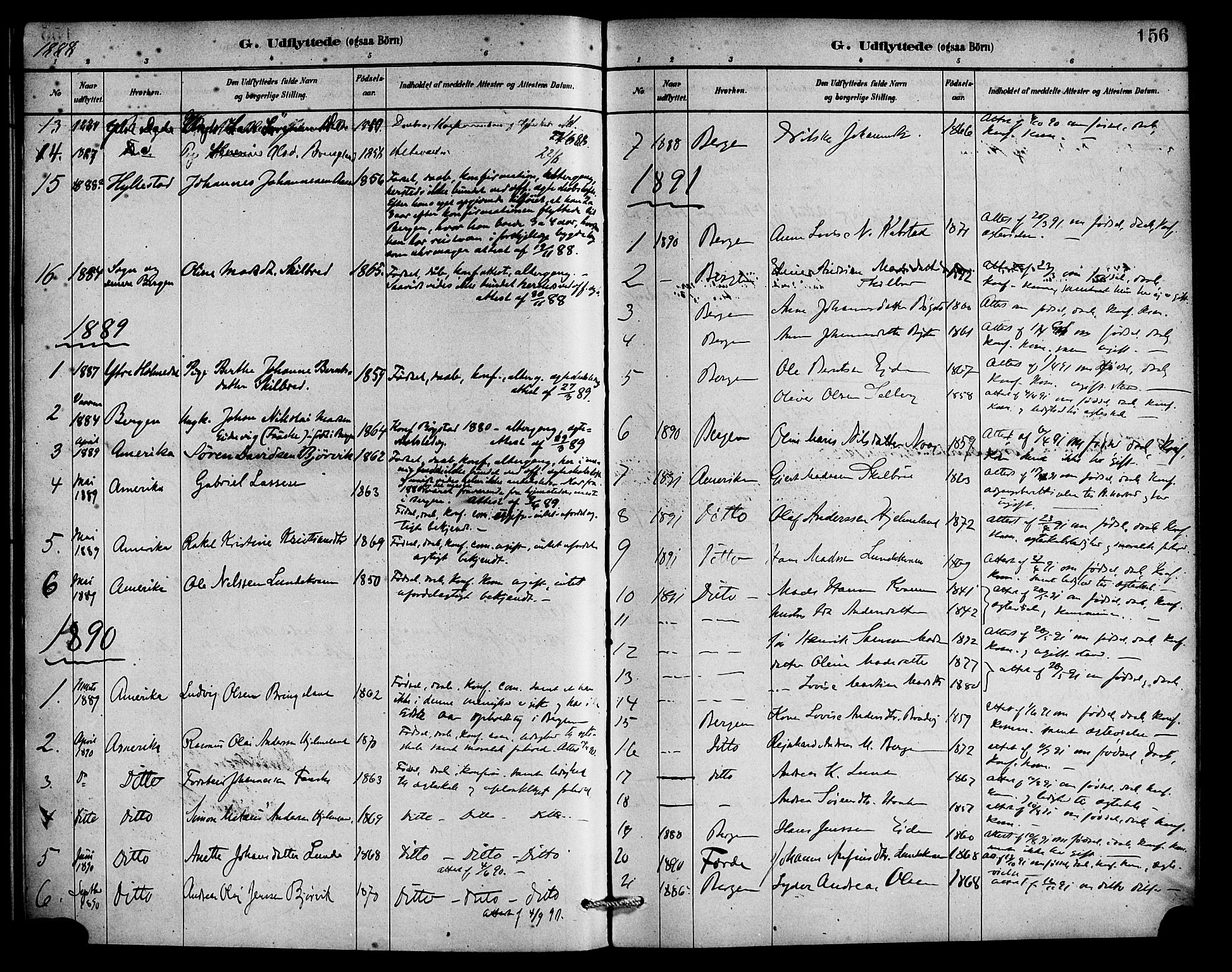 Gaular sokneprestembete, AV/SAB-A-80001/H/Haa: Parish register (official) no. C 1, 1882-1897, p. 156