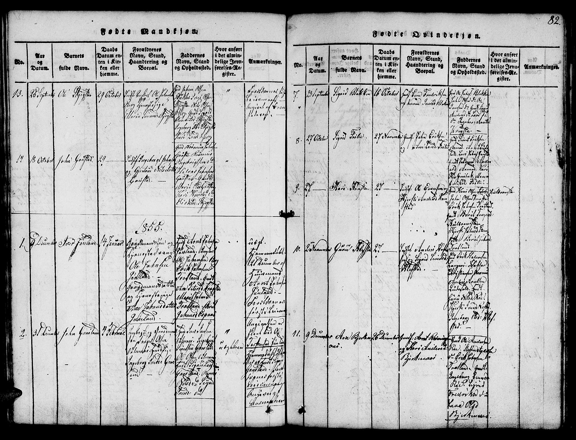 Ministerialprotokoller, klokkerbøker og fødselsregistre - Sør-Trøndelag, SAT/A-1456/694/L1130: Parish register (copy) no. 694C02, 1816-1857, p. 82