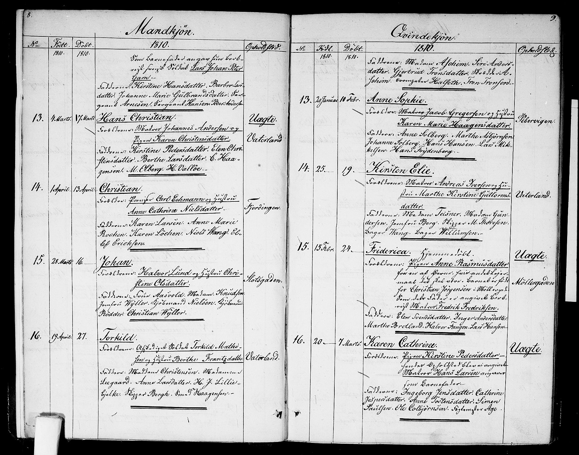 Garnisonsmenigheten Kirkebøker, SAO/A-10846/G/Ga/L0002: Parish register (copy) no. 2, 1810-1814, p. 8-9