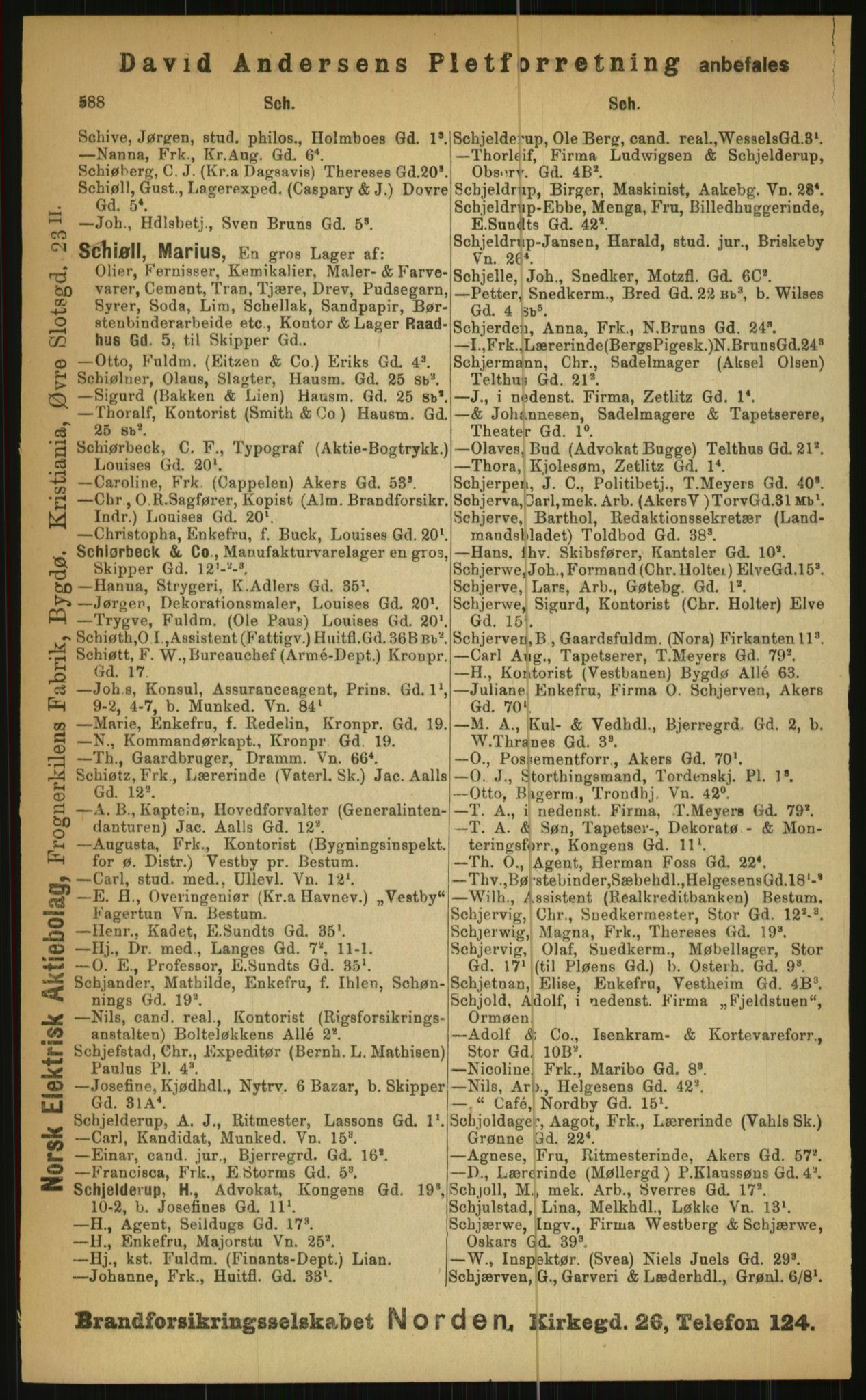 Kristiania/Oslo adressebok, PUBL/-, 1899, p. 588