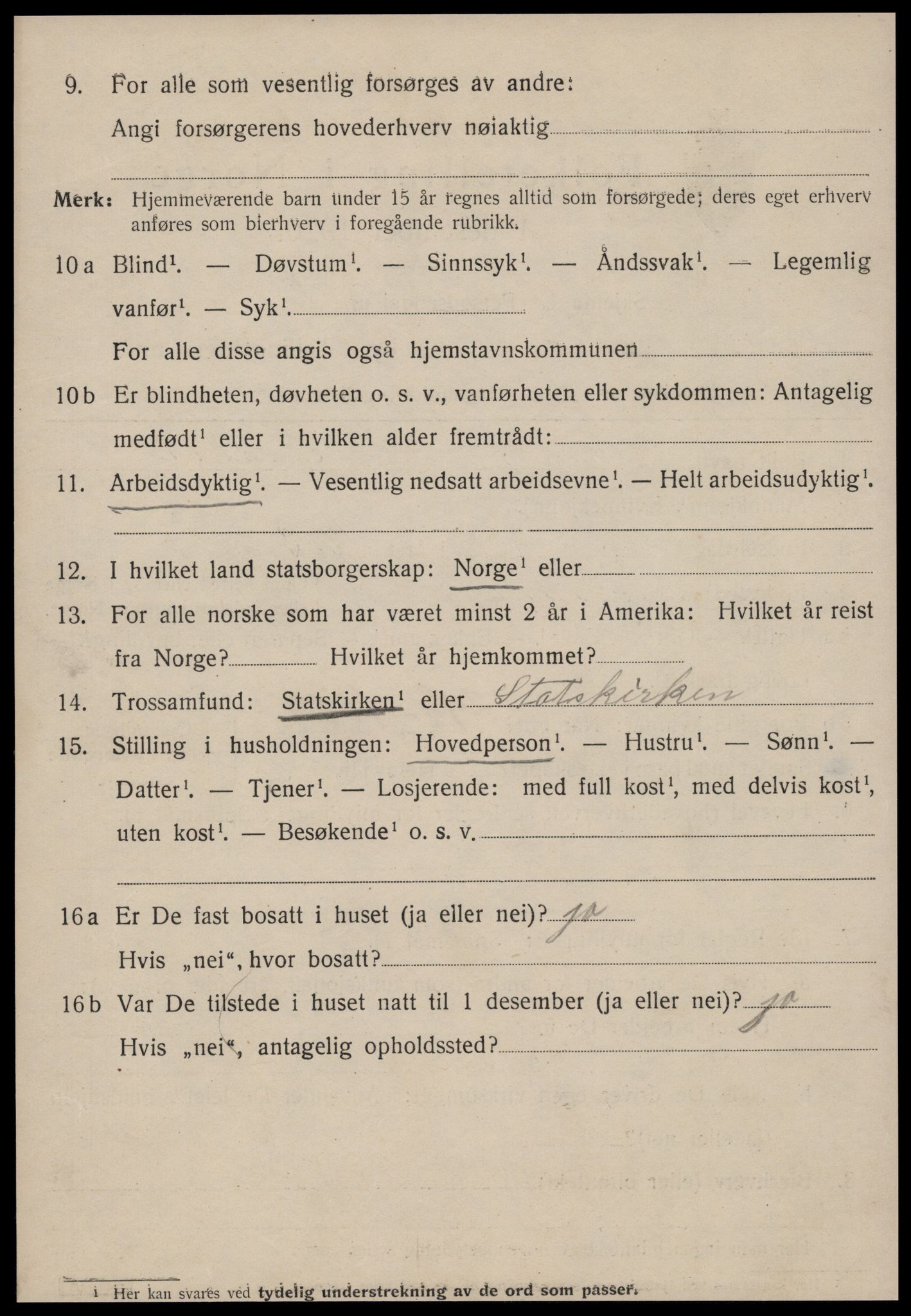 SAT, 1920 census for Kristiansund, 1920, p. 35444