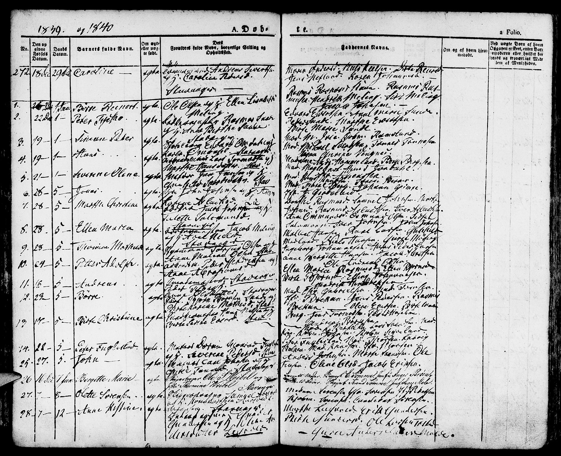 Domkirken sokneprestkontor, SAST/A-101812/001/30/30BA/L0011: Parish register (official) no. A 11, 1832-1856