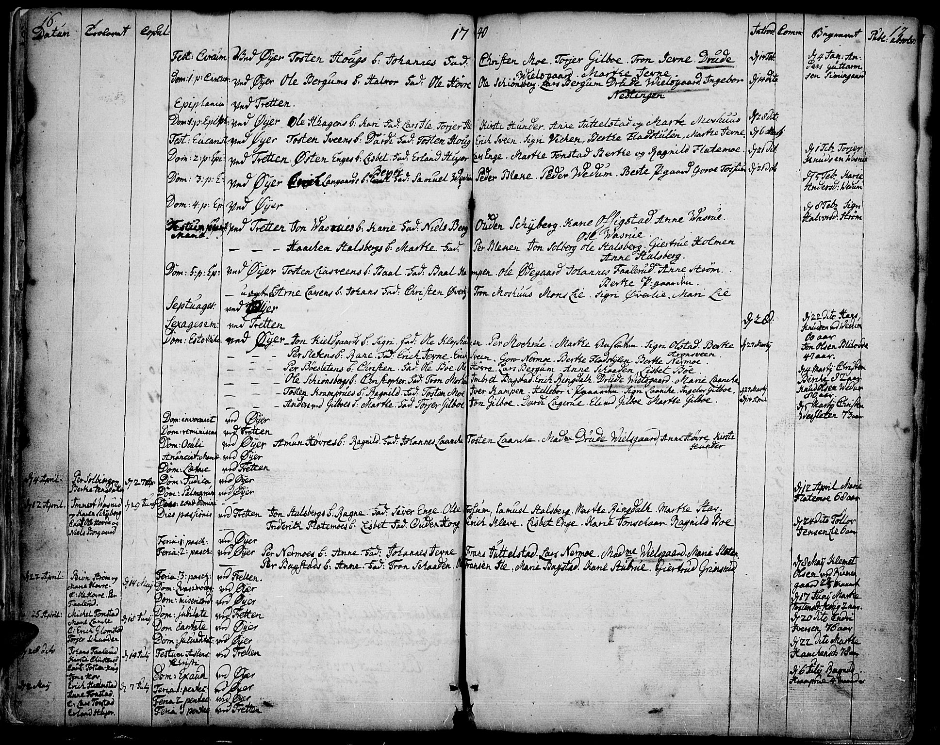 Øyer prestekontor, AV/SAH-PREST-084/H/Ha/Haa/L0002: Parish register (official) no. 2, 1733-1784, p. 16-17