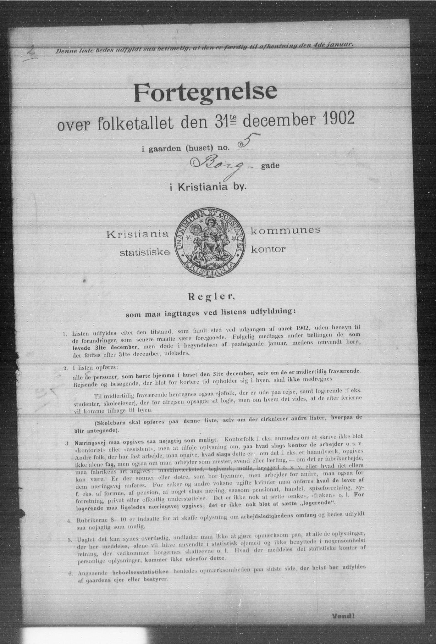 OBA, Municipal Census 1902 for Kristiania, 1902, p. 1536