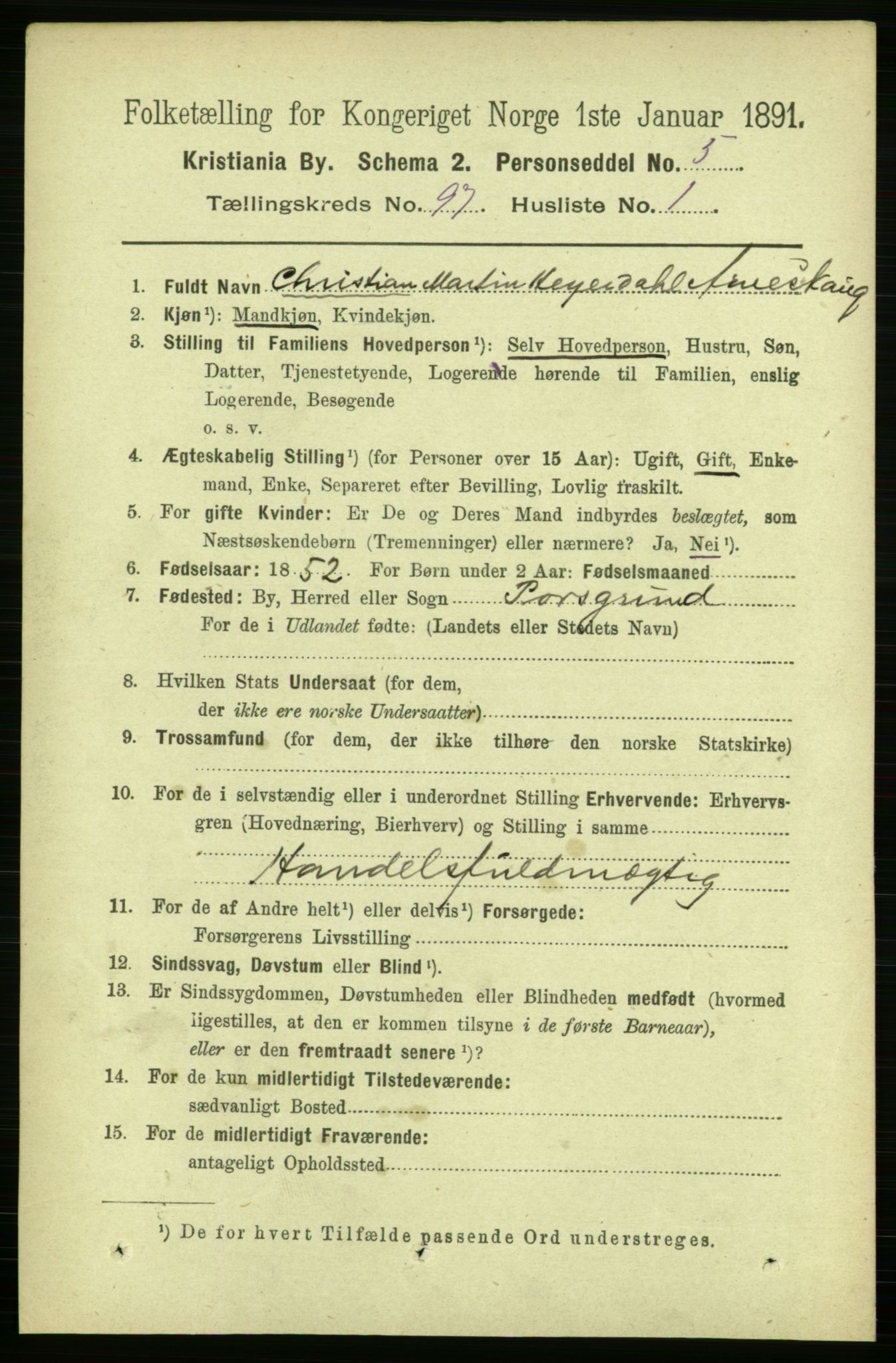 RA, 1891 census for 0301 Kristiania, 1891, p. 46885