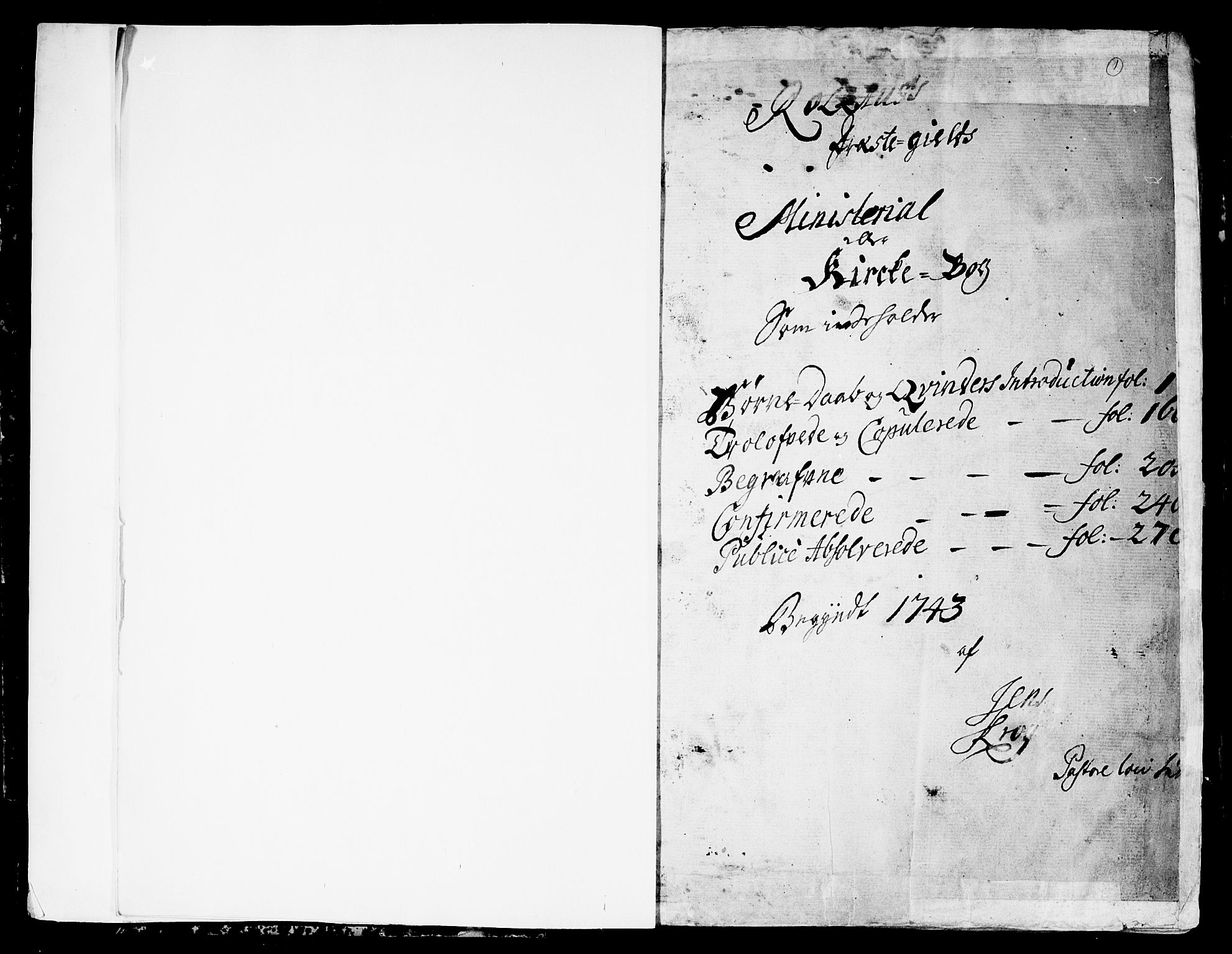 Rollag kirkebøker, SAKO/A-240/F/Fa/L0003: Parish register (official) no. I 3, 1743-1778, p. 1