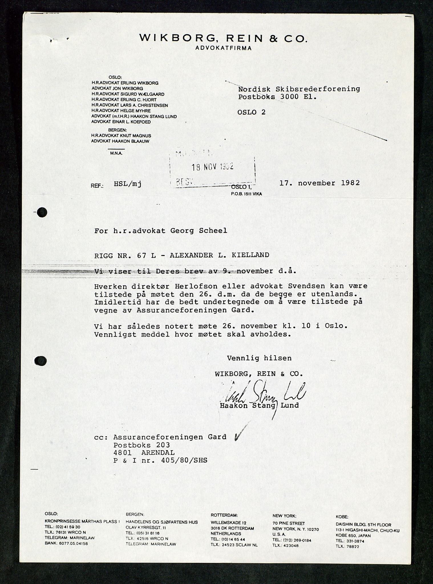 Pa 1503 - Stavanger Drilling AS, AV/SAST-A-101906/Da/L0017: Alexander L. Kielland - Saks- og korrespondansearkiv, 1981-1984, p. 35