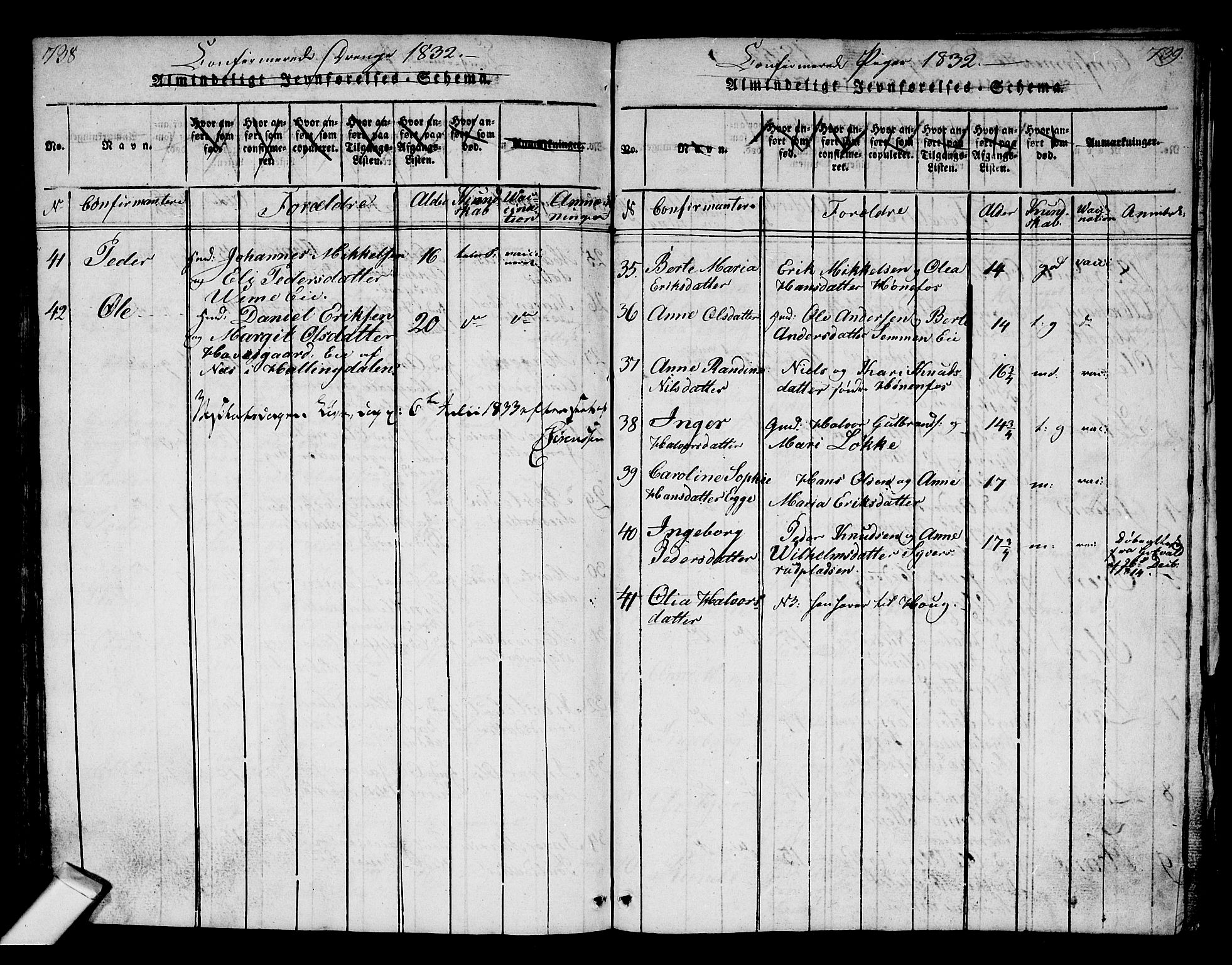 Norderhov kirkebøker, AV/SAKO-A-237/G/Ga/L0002: Parish register (copy) no. I 2, 1814-1867, p. 738-739