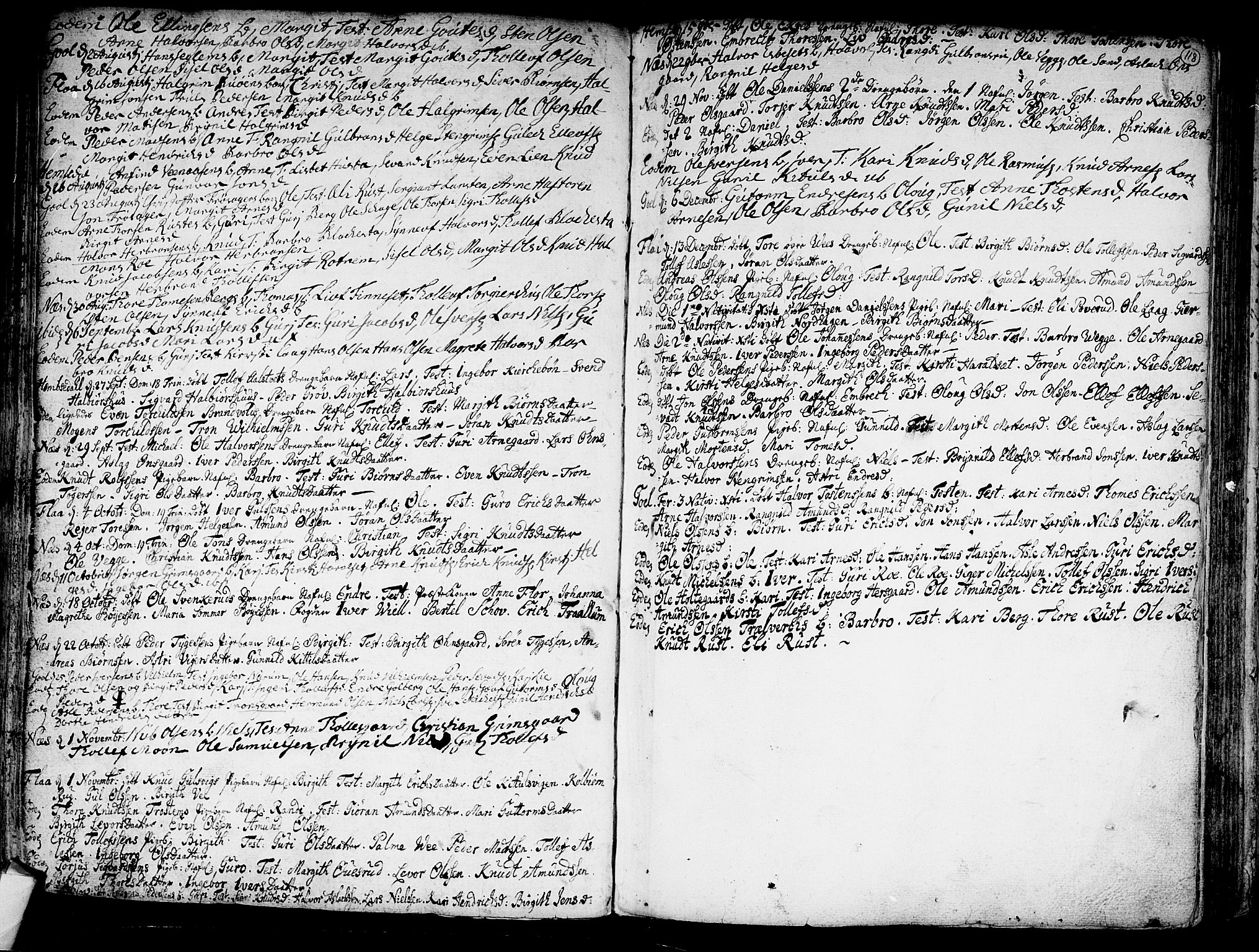 Nes kirkebøker, AV/SAKO-A-236/F/Fa/L0002: Parish register (official) no. 2, 1707-1759, p. 118