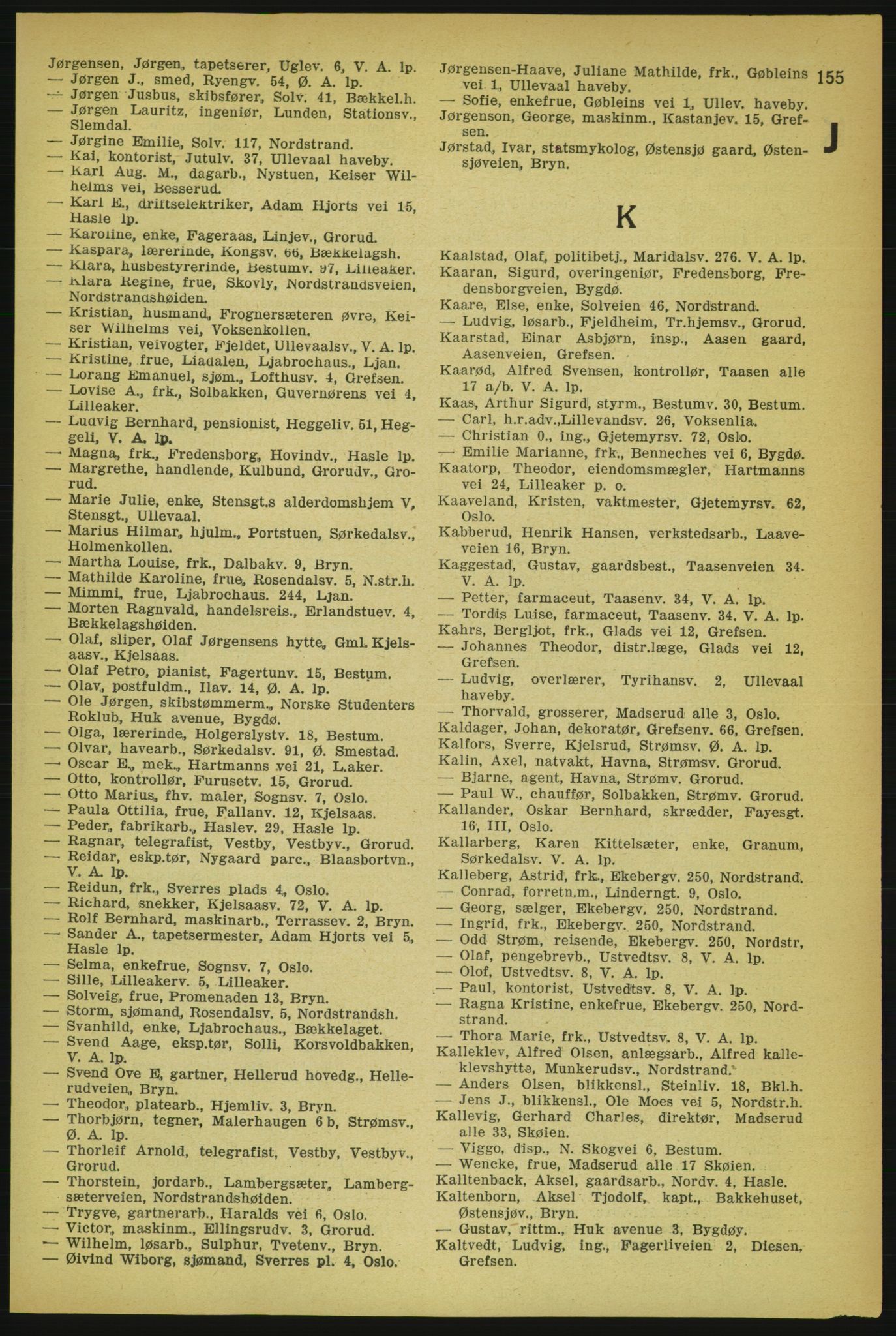 Aker adressebok/adressekalender, PUBL/001/A/004: Aker adressebok, 1929, p. 155