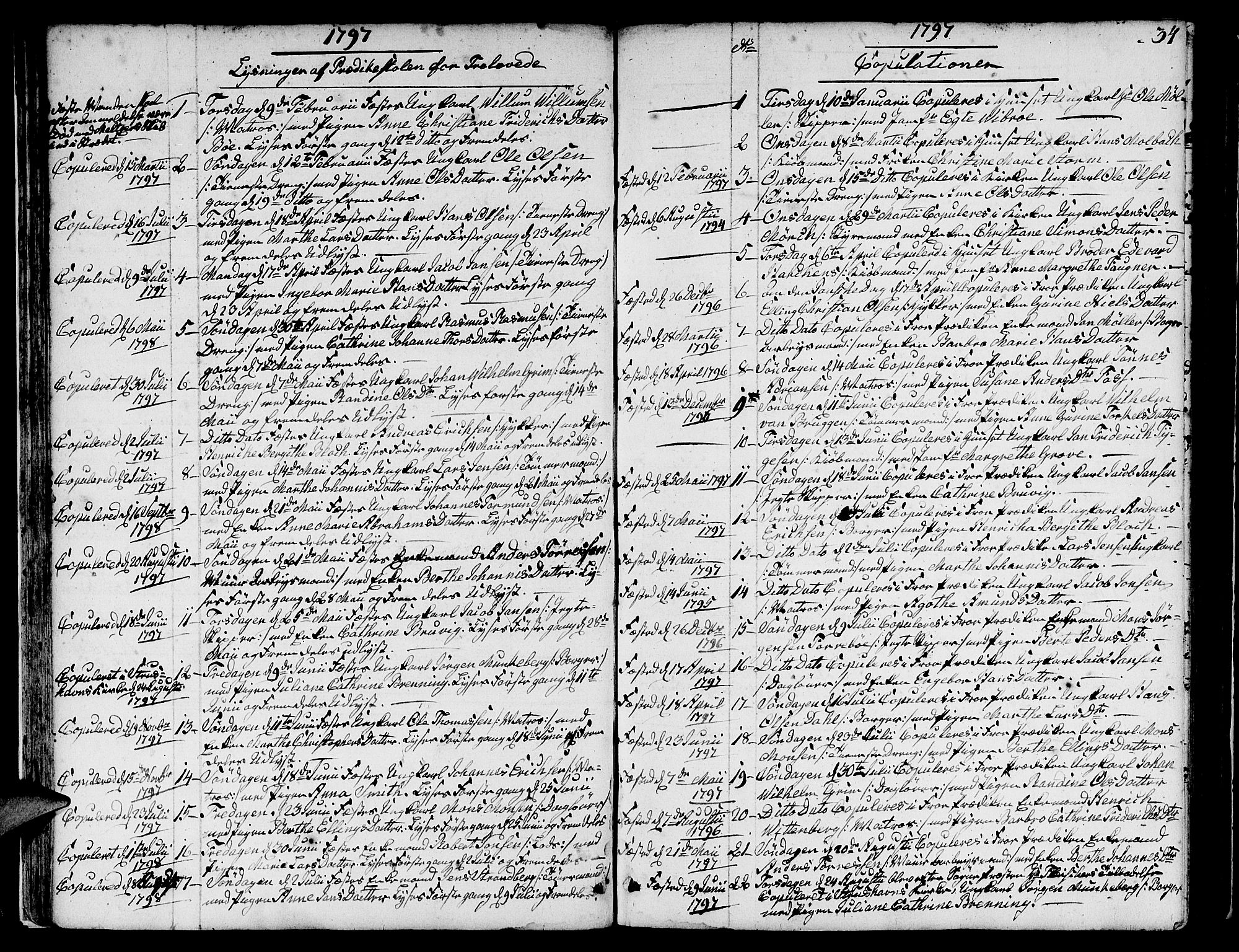 Nykirken Sokneprestembete, SAB/A-77101/H/Hab: Parish register (copy) no. A 2, 1782-1847, p. 34