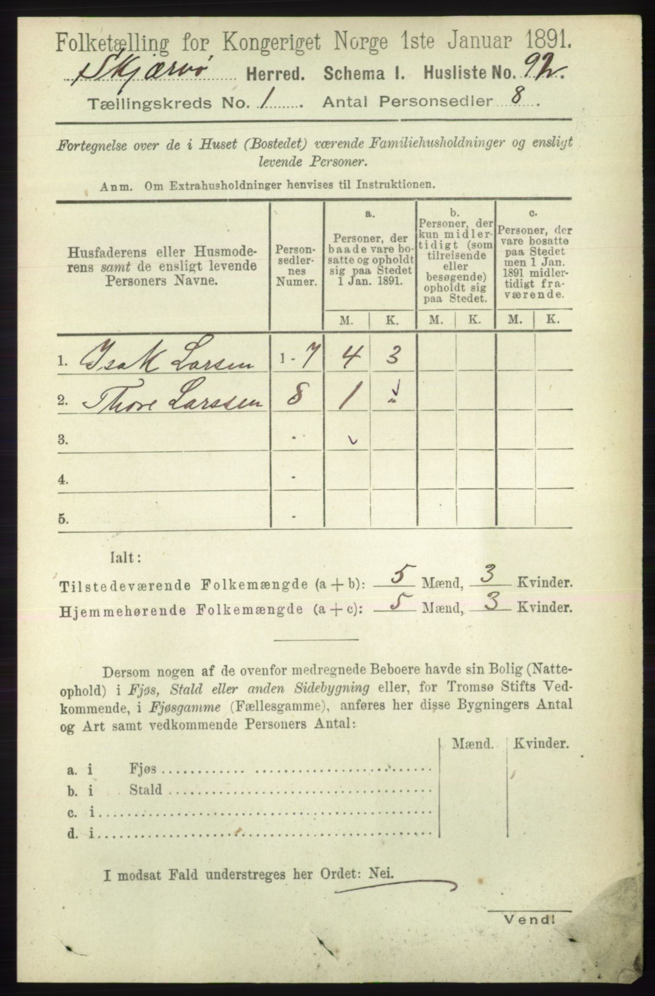 RA, 1891 census for 1941 Skjervøy, 1891, p. 110