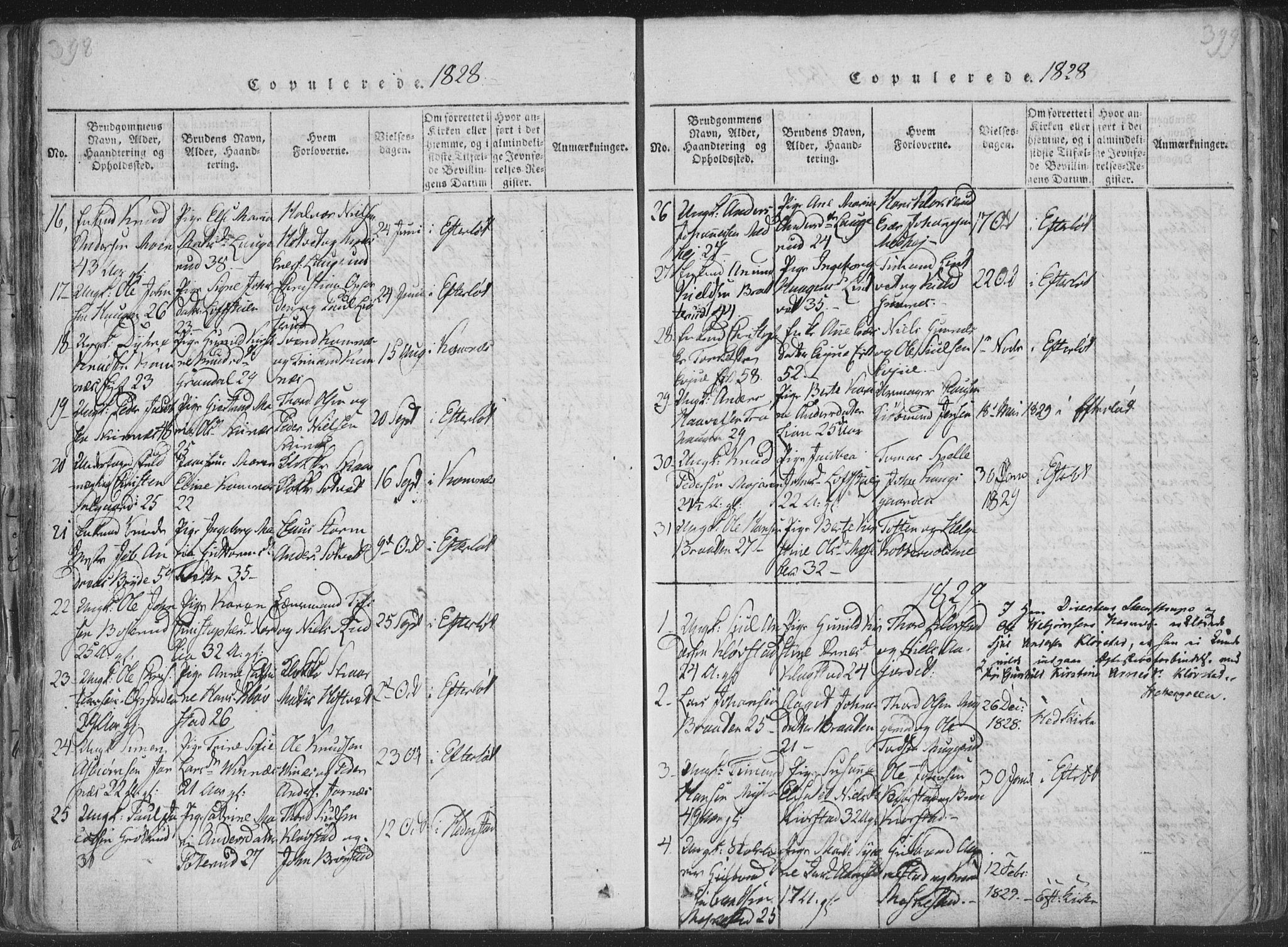 Sandsvær kirkebøker, SAKO/A-244/F/Fa/L0004: Parish register (official) no. I 4, 1817-1839, p. 398-399