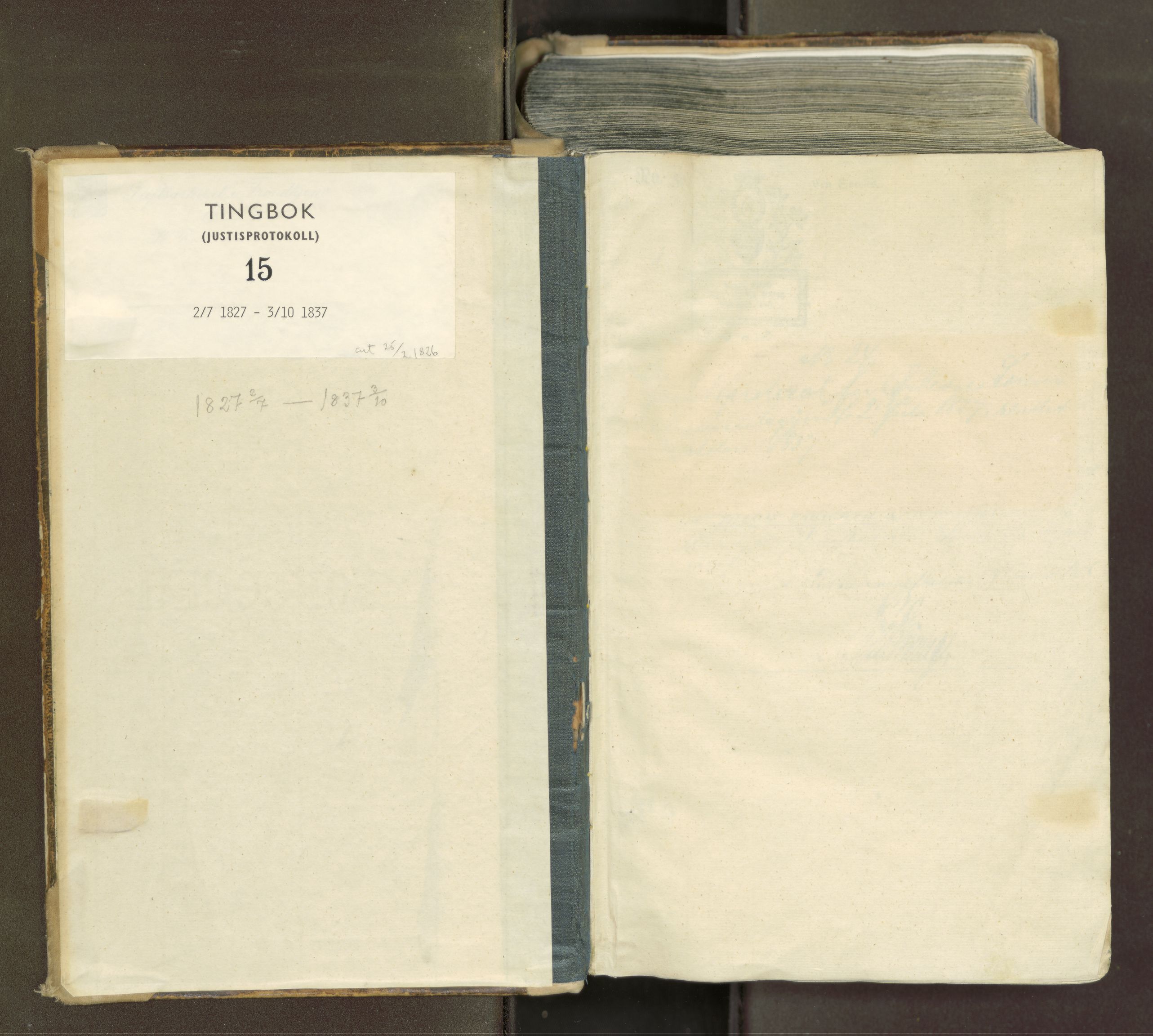 Orkdal sorenskriveri, AV/SAT-A-4169/1/1/1A/L0017: Tingbok 15, 1827-1837