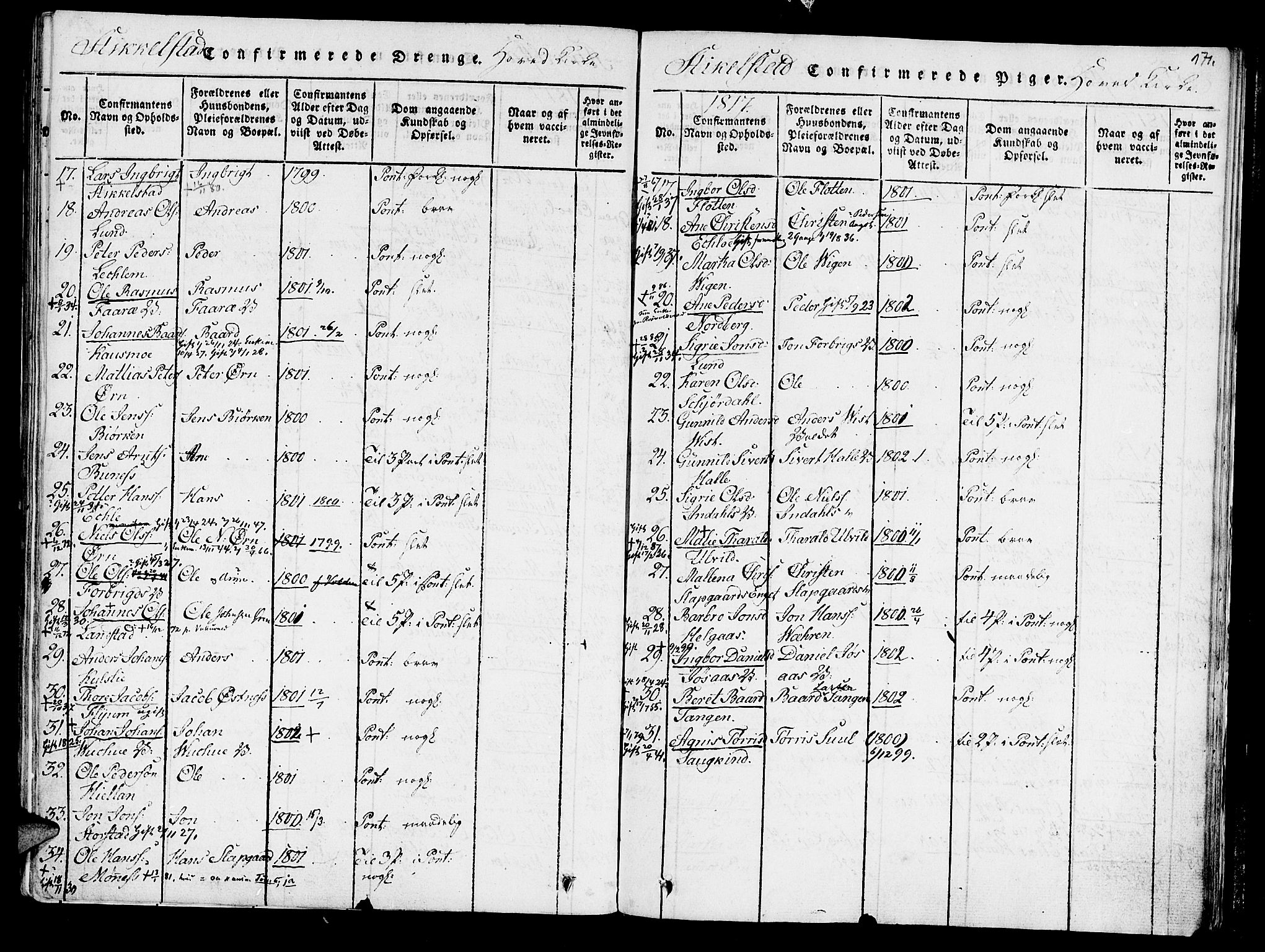 Ministerialprotokoller, klokkerbøker og fødselsregistre - Nord-Trøndelag, SAT/A-1458/723/L0234: Parish register (official) no. 723A05 /1, 1816-1840, p. 171