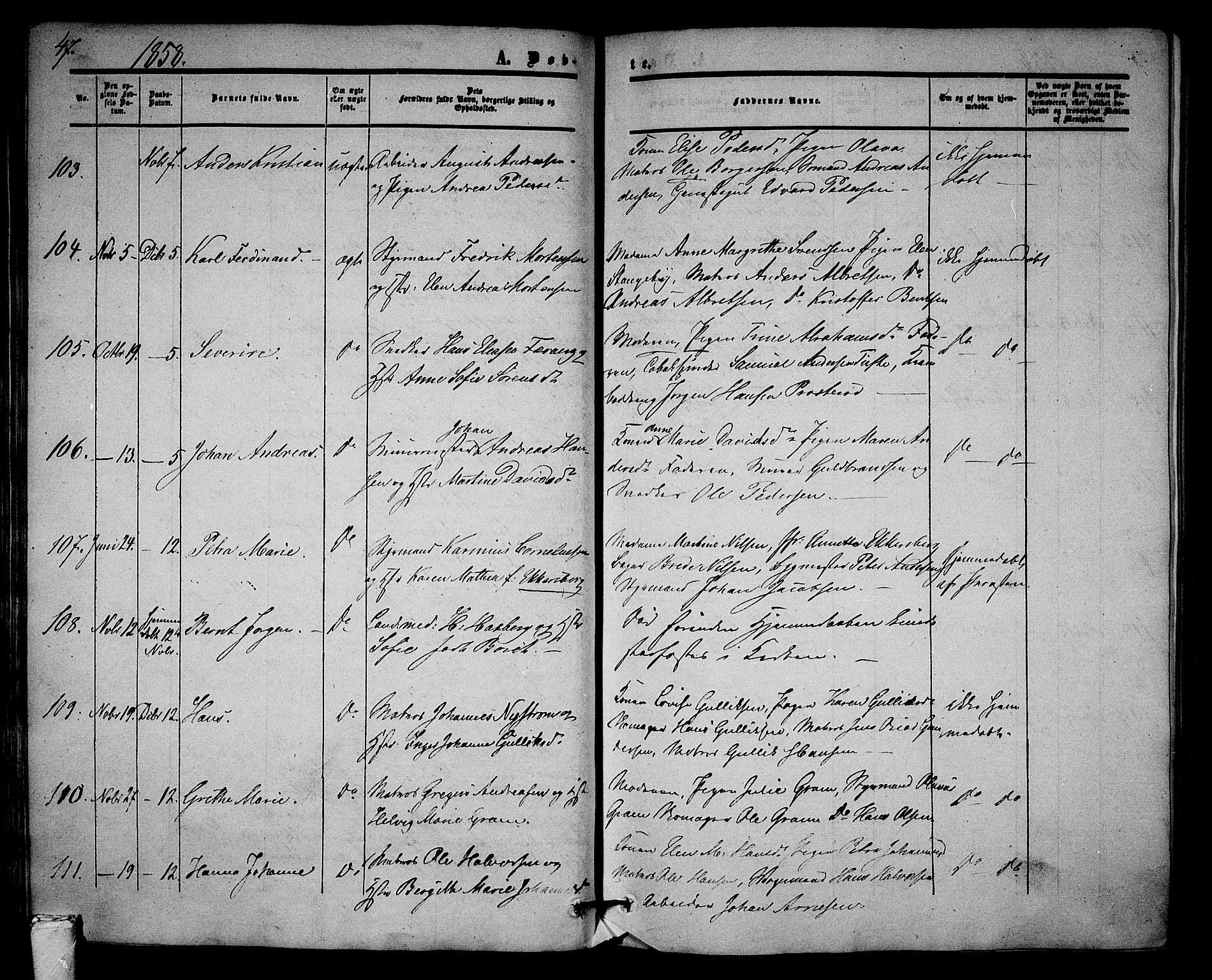 Tønsberg kirkebøker, AV/SAKO-A-330/G/Ga/L0003: Parish register (copy) no. 3, 1855-1864, p. 47