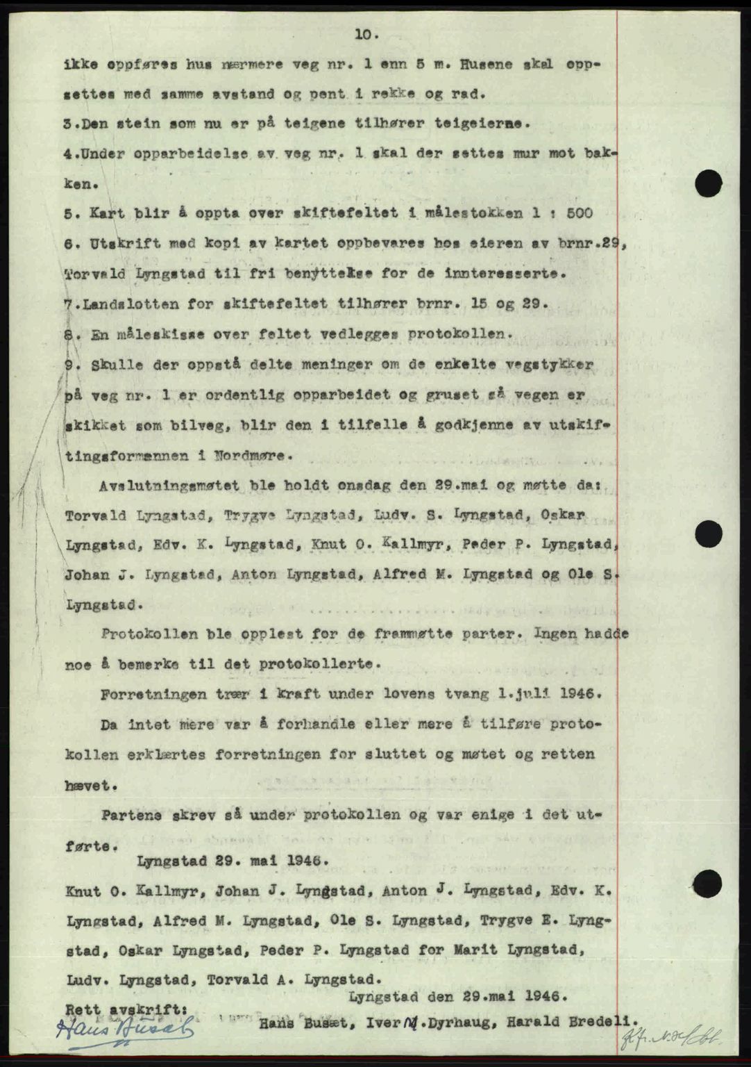 Nordmøre sorenskriveri, AV/SAT-A-4132/1/2/2Ca: Mortgage book no. A104, 1947-1947, Diary no: : 439/1947