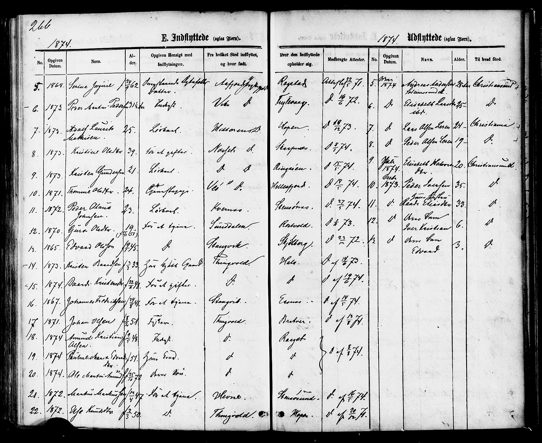 Ministerialprotokoller, klokkerbøker og fødselsregistre - Møre og Romsdal, AV/SAT-A-1454/581/L0938: Parish register (official) no. 581A06, 1873-1879, p. 266