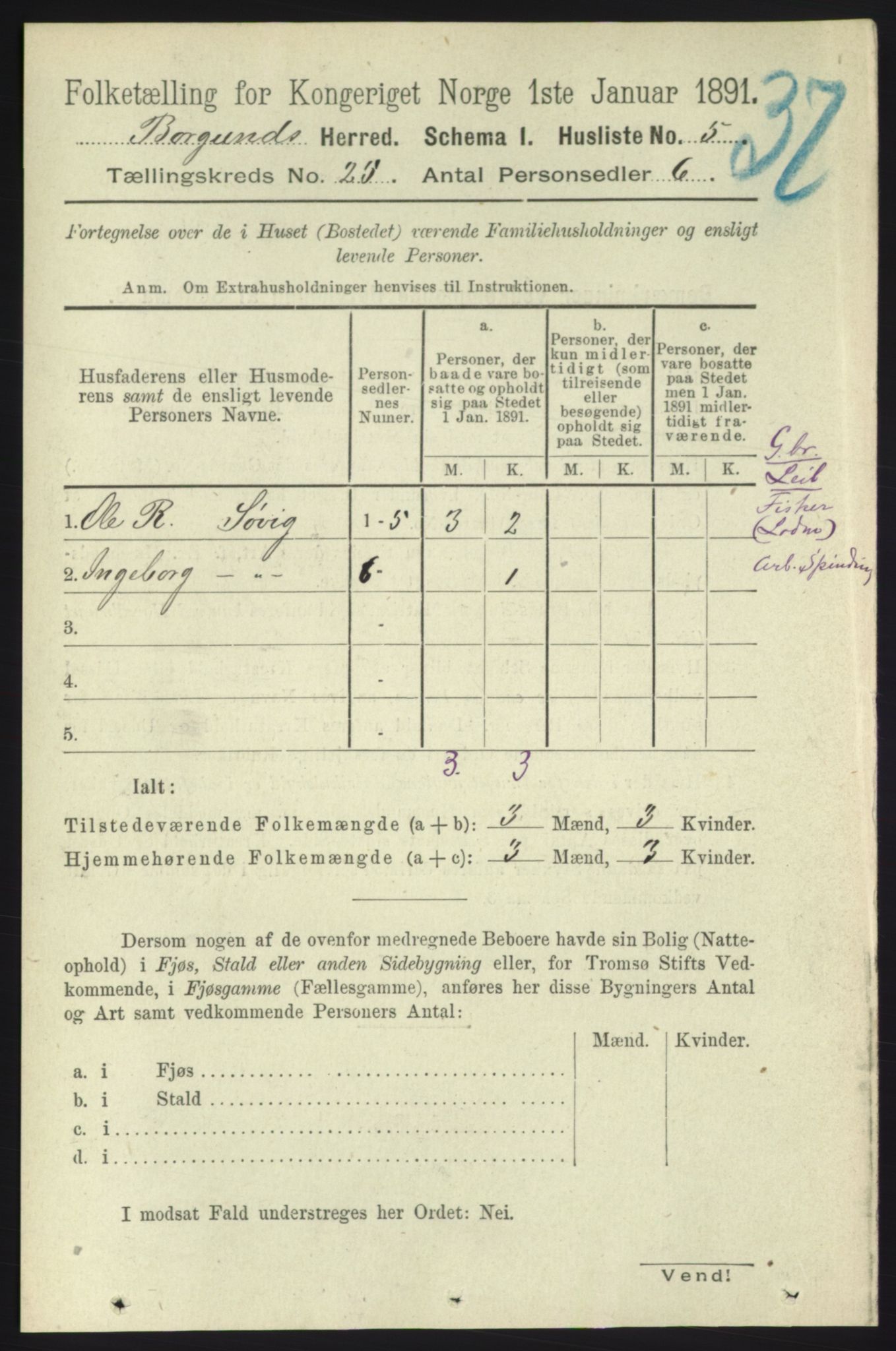 RA, 1891 census for 1531 Borgund, 1891, p. 7211