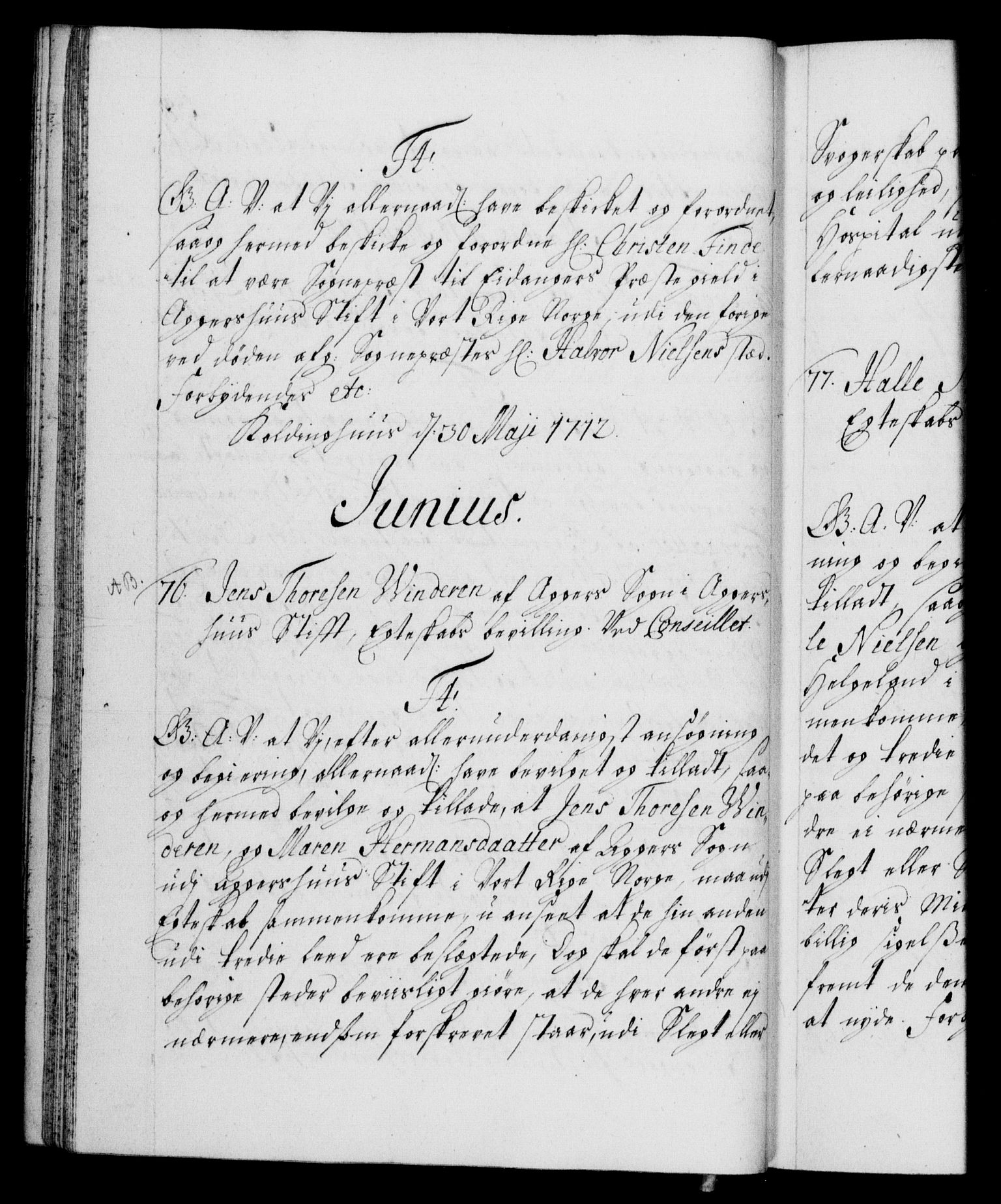 Danske Kanselli 1572-1799, AV/RA-EA-3023/F/Fc/Fca/Fcaa/L0021: Norske registre, 1712-1715, p. 38b