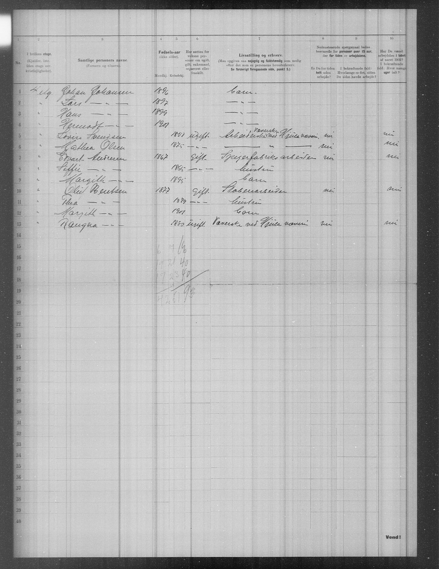 OBA, Municipal Census 1902 for Kristiania, 1902, p. 785