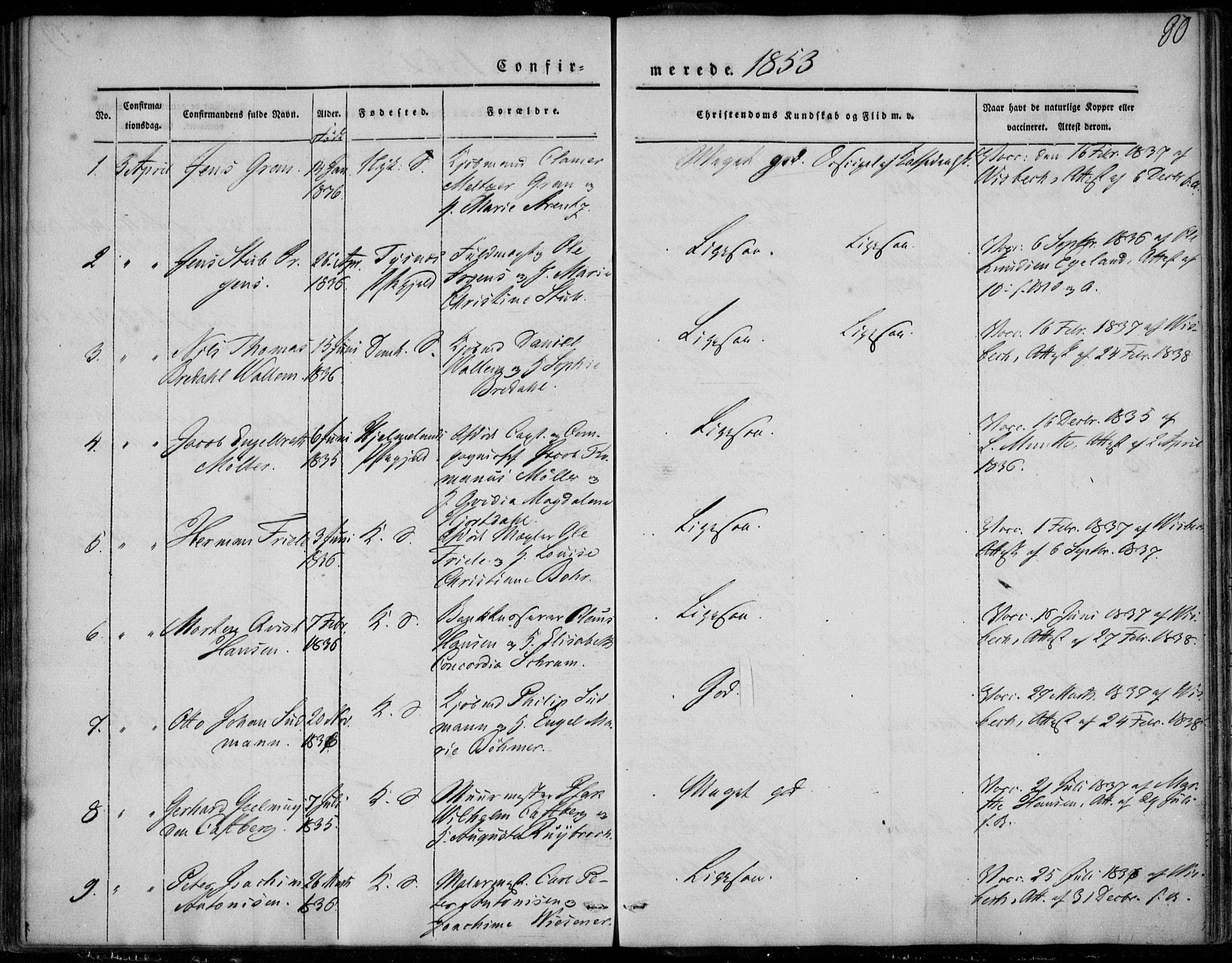 Korskirken sokneprestembete, SAB/A-76101/H/Haa/L0026: Parish register (official) no. C 2, 1842-1854, p. 80