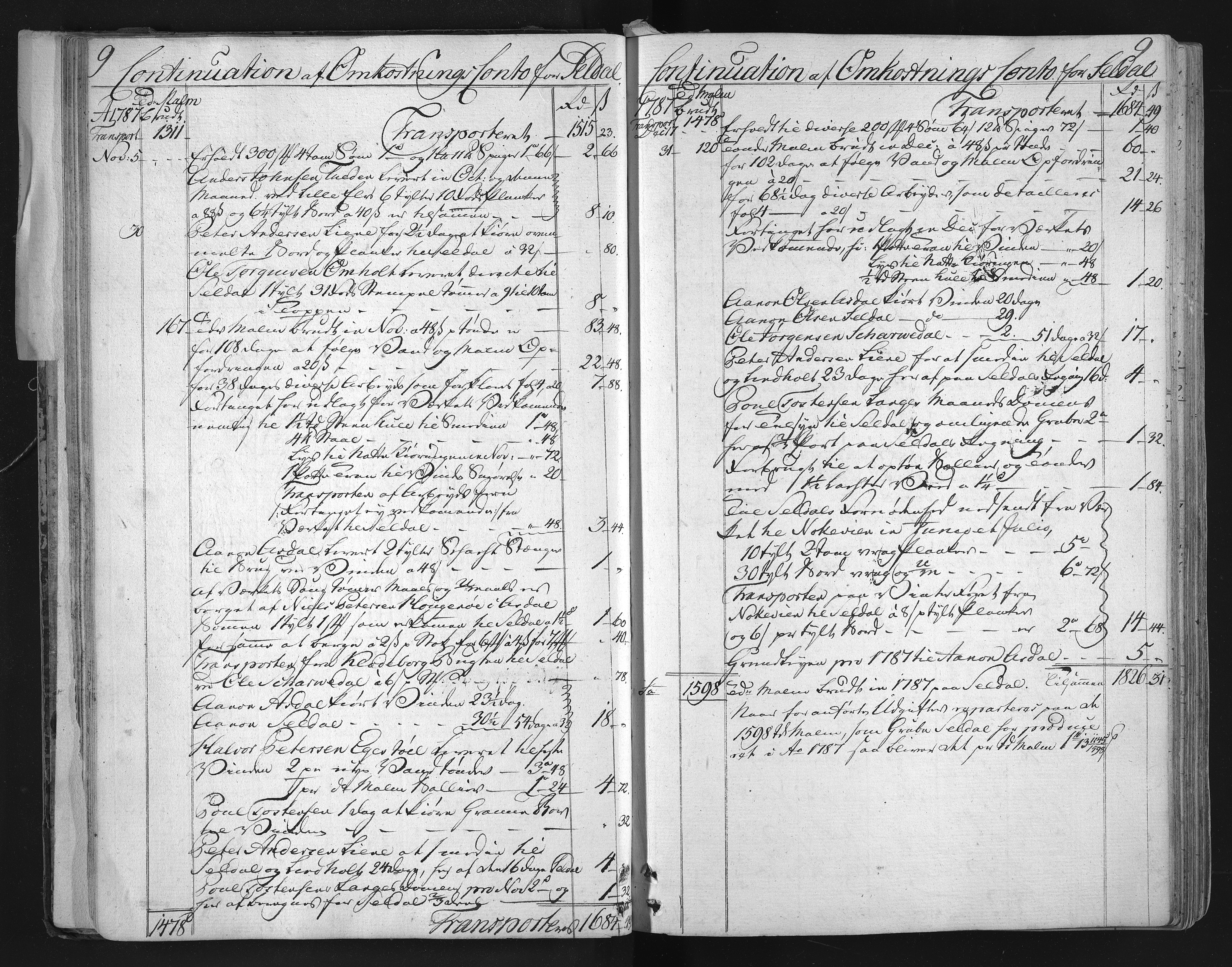 Froland Verk, AAKS/DA-1023/1/01/L0001: Grubebok, 1782-1795, p. 9