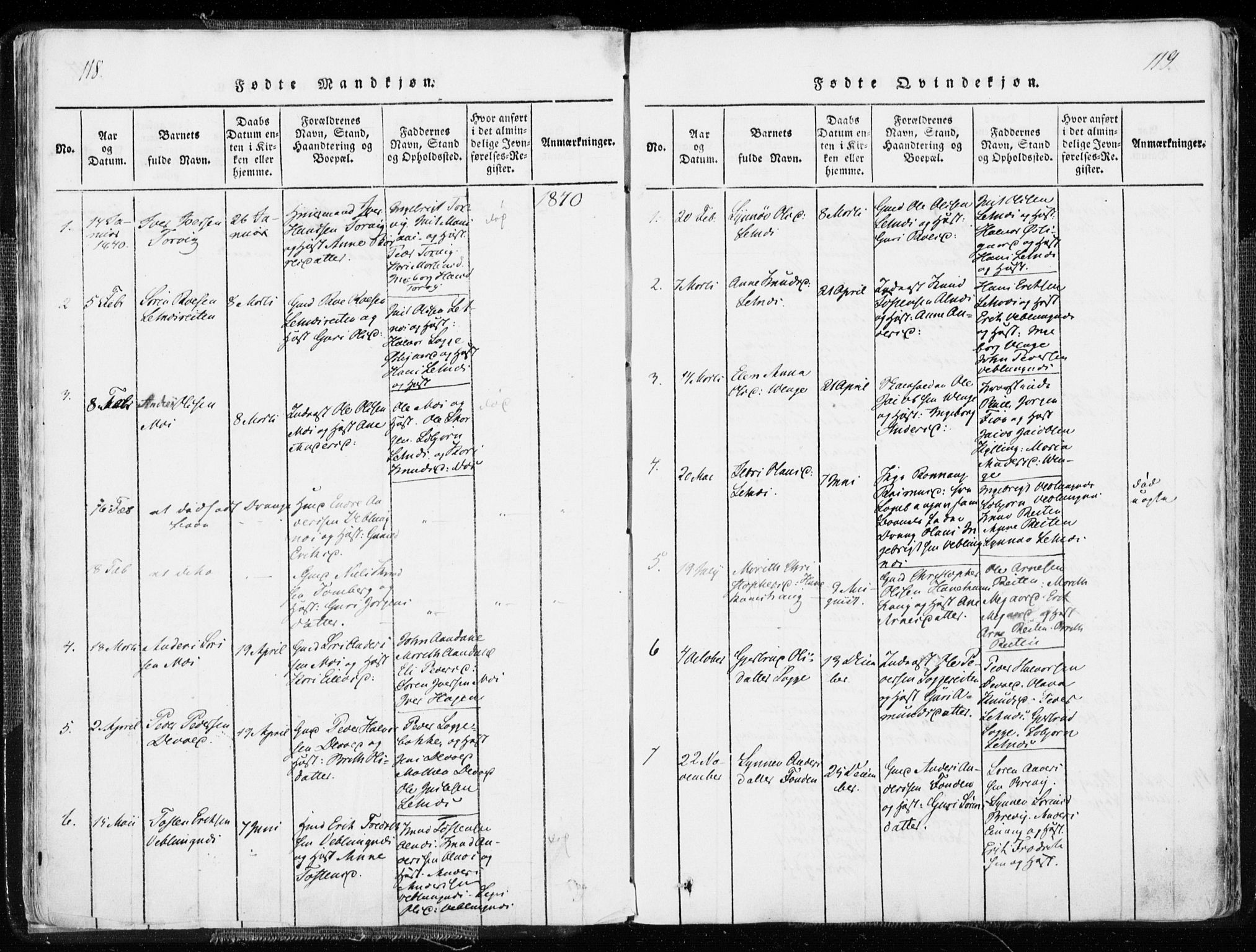 Ministerialprotokoller, klokkerbøker og fødselsregistre - Møre og Romsdal, SAT/A-1454/544/L0571: Parish register (official) no. 544A04, 1818-1853, p. 118-119