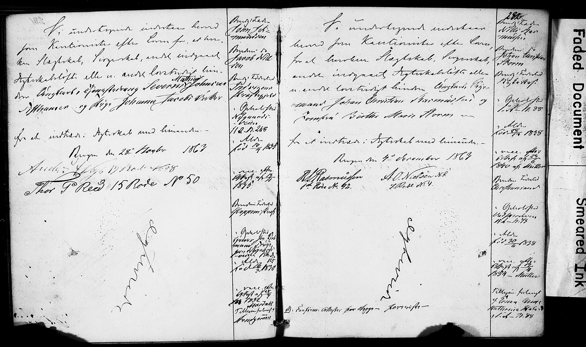 Domkirken sokneprestembete, AV/SAB-A-74801: Best man's statements no. II.5.5, 1857-1863, p. 282