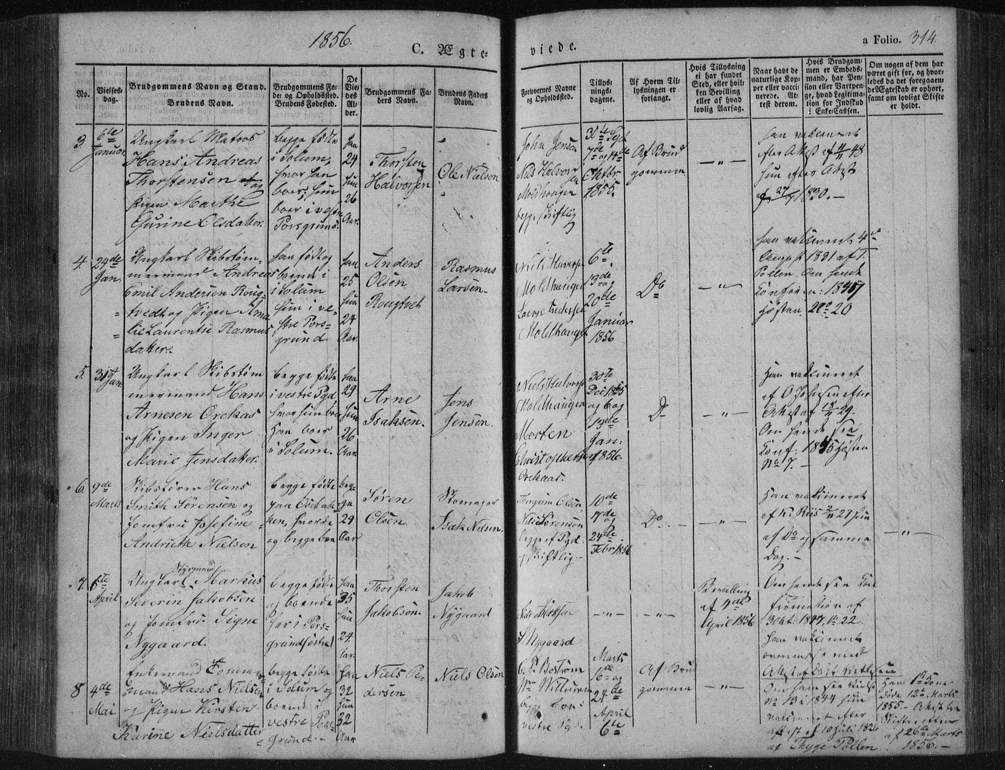 Porsgrunn kirkebøker , SAKO/A-104/F/Fa/L0006: Parish register (official) no. 6, 1841-1857, p. 314