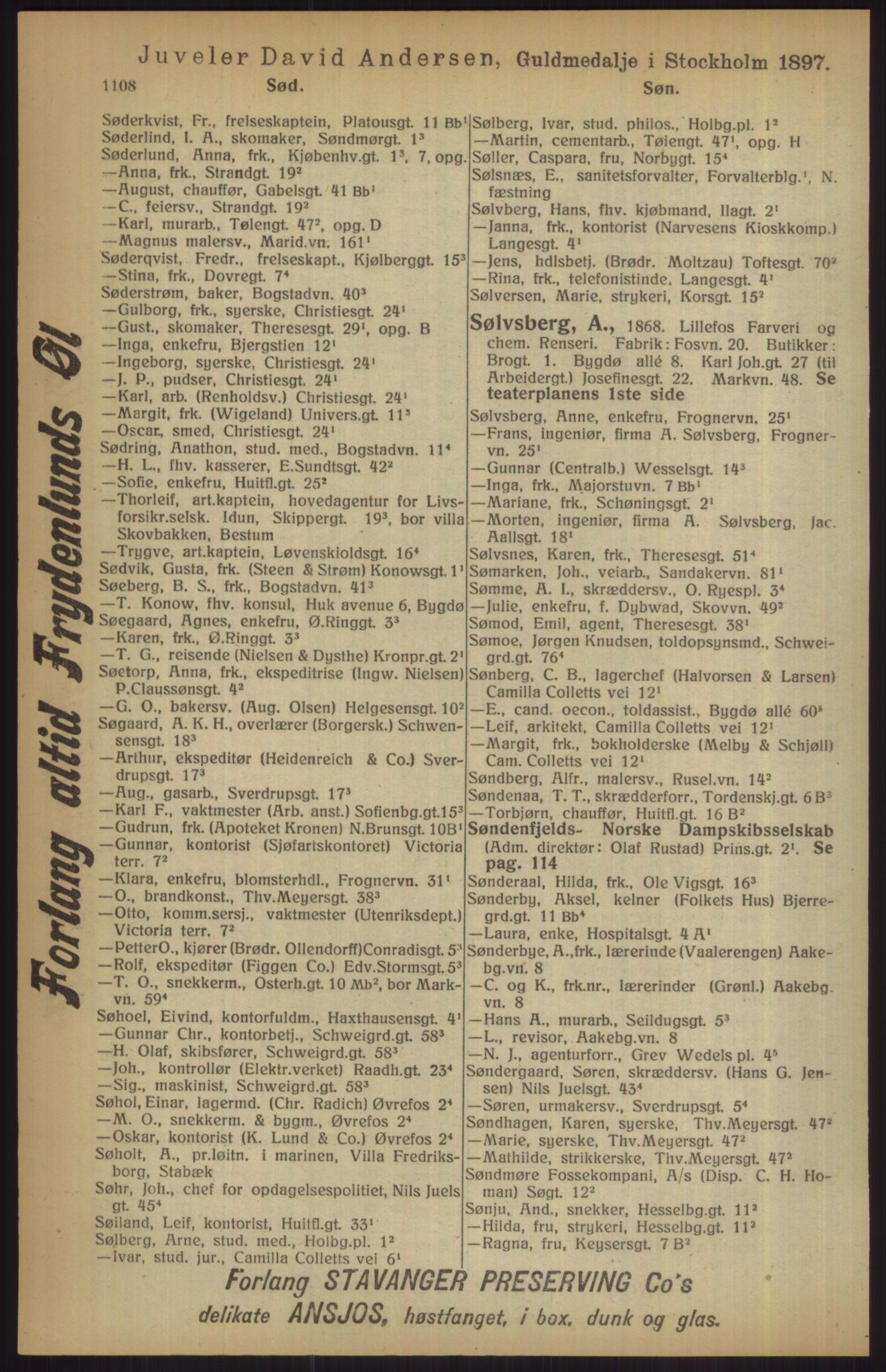 Kristiania/Oslo adressebok, PUBL/-, 1915, p. 1108