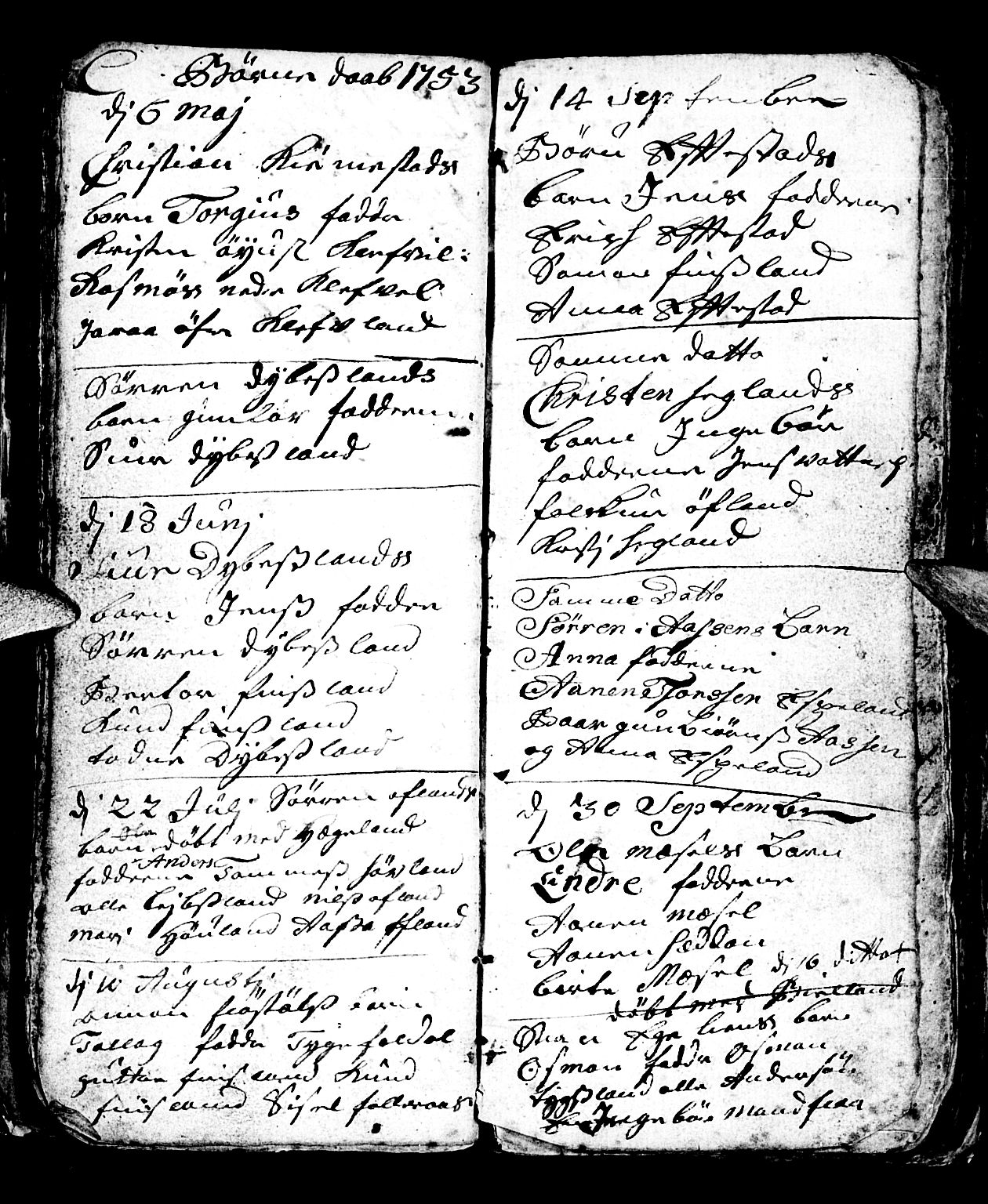 Bjelland sokneprestkontor, SAK/1111-0005/F/Fb/Fbb/L0001: Parish register (copy) no. B 1, 1732-1782, p. 40