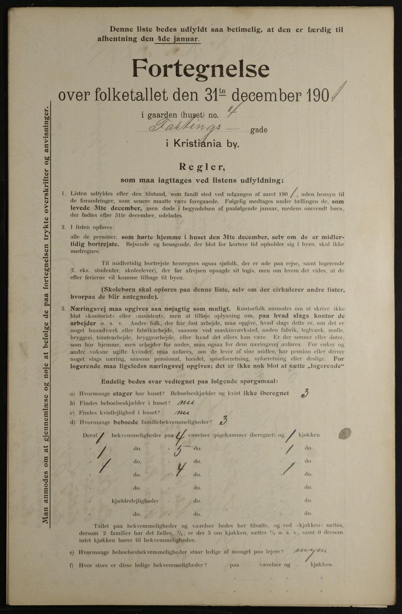 OBA, Municipal Census 1901 for Kristiania, 1901, p. 3823