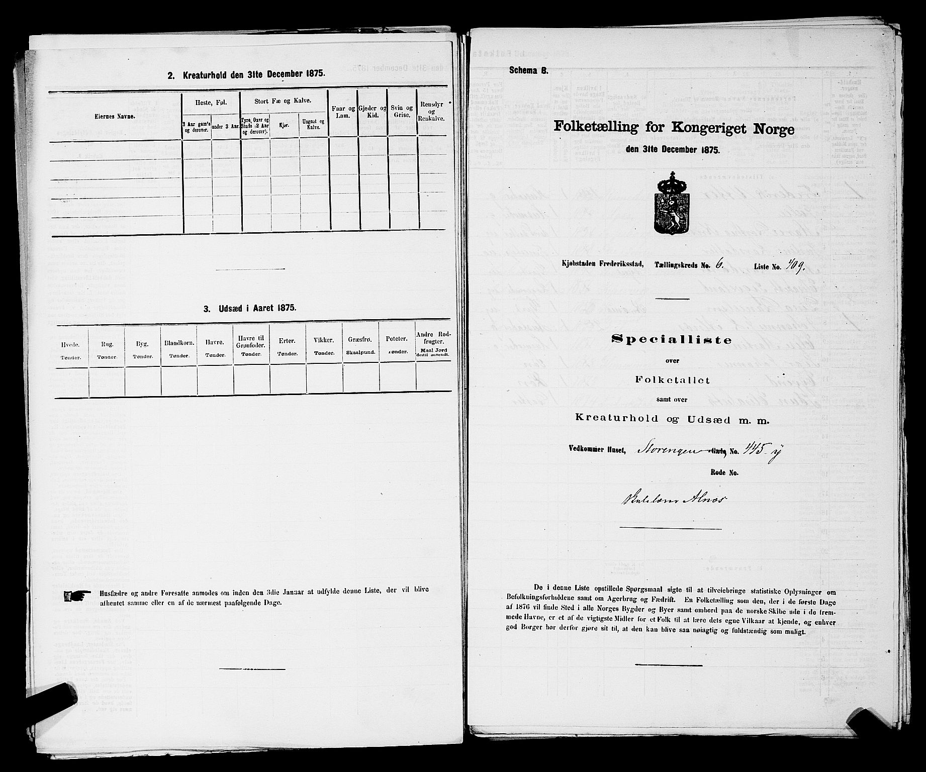 RA, 1875 census for 0103B Fredrikstad/Fredrikstad, 1875, p. 960