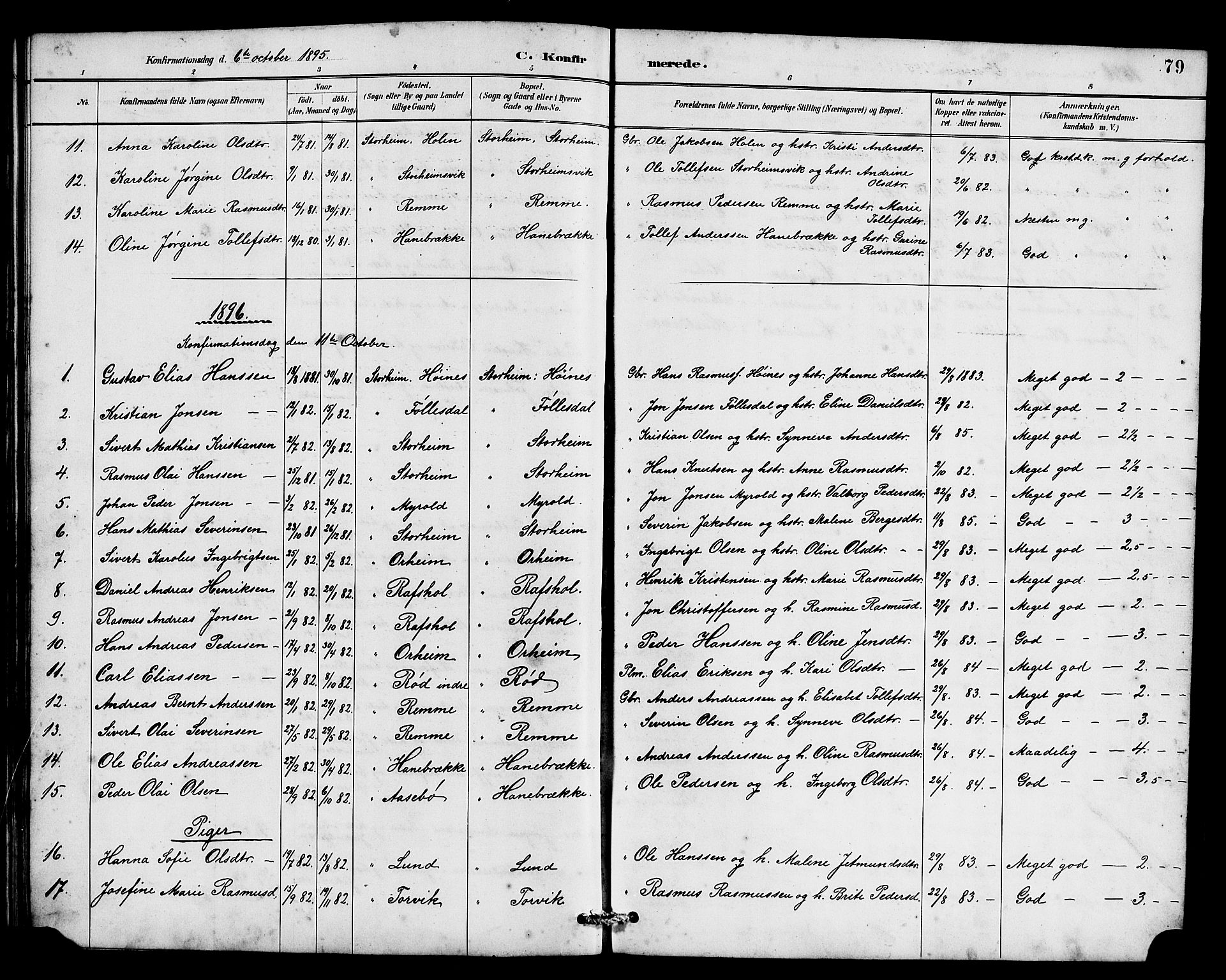 Eid sokneprestembete, SAB/A-82301/H/Hab/Habc/L0002: Parish register (copy) no. C 2, 1887-1906, p. 79