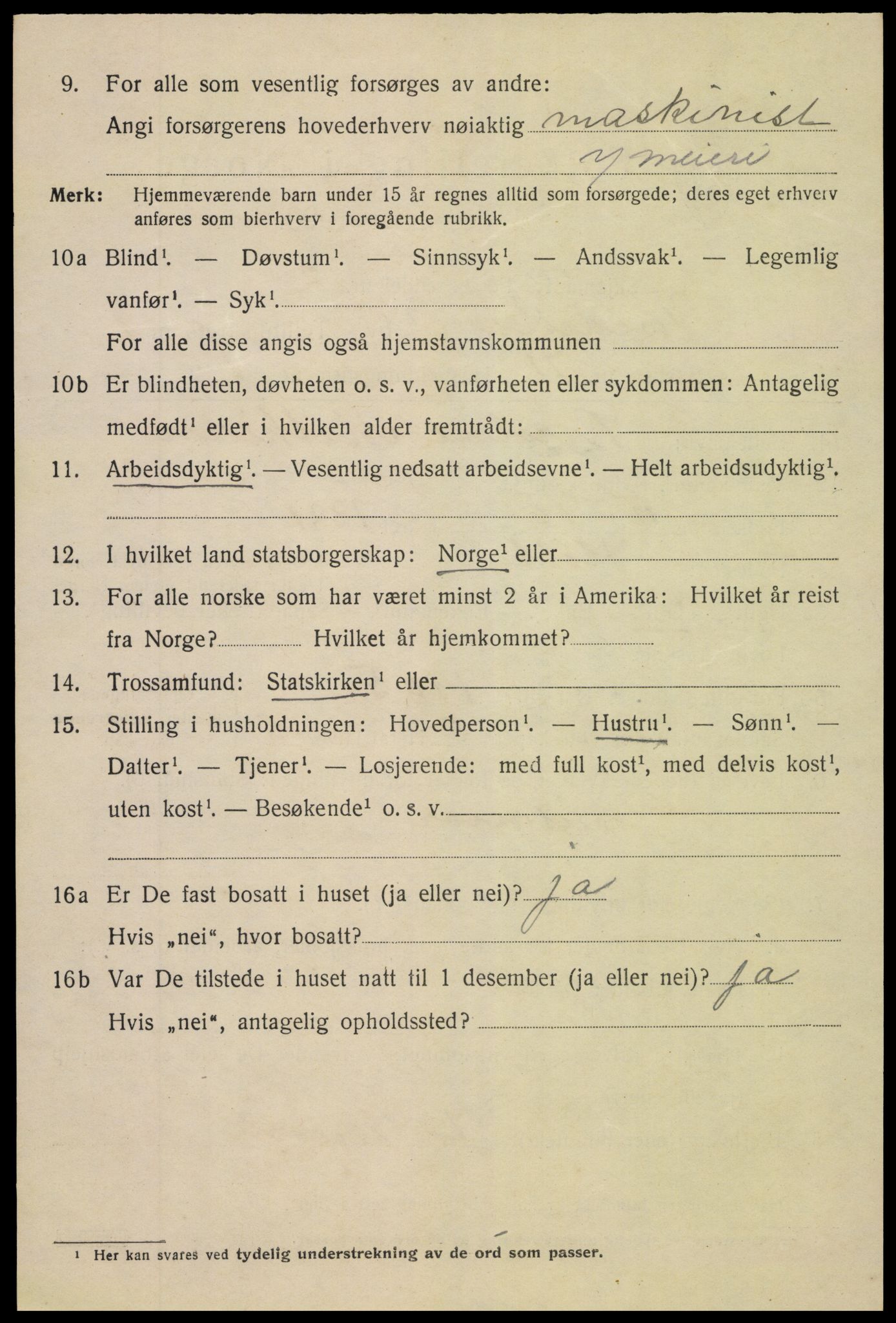SAK, 1920 census for Tvedestrand, 1920, p. 2118