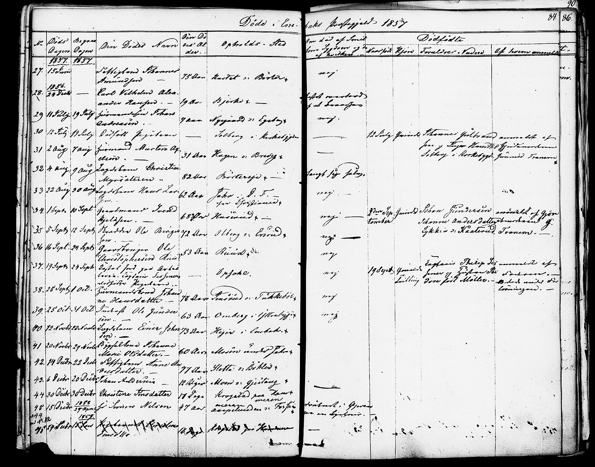 Enebakk prestekontor Kirkebøker, AV/SAO-A-10171c/F/Fa/L0013: Parish register (official) no. I 13, 1832-1882, p. 84