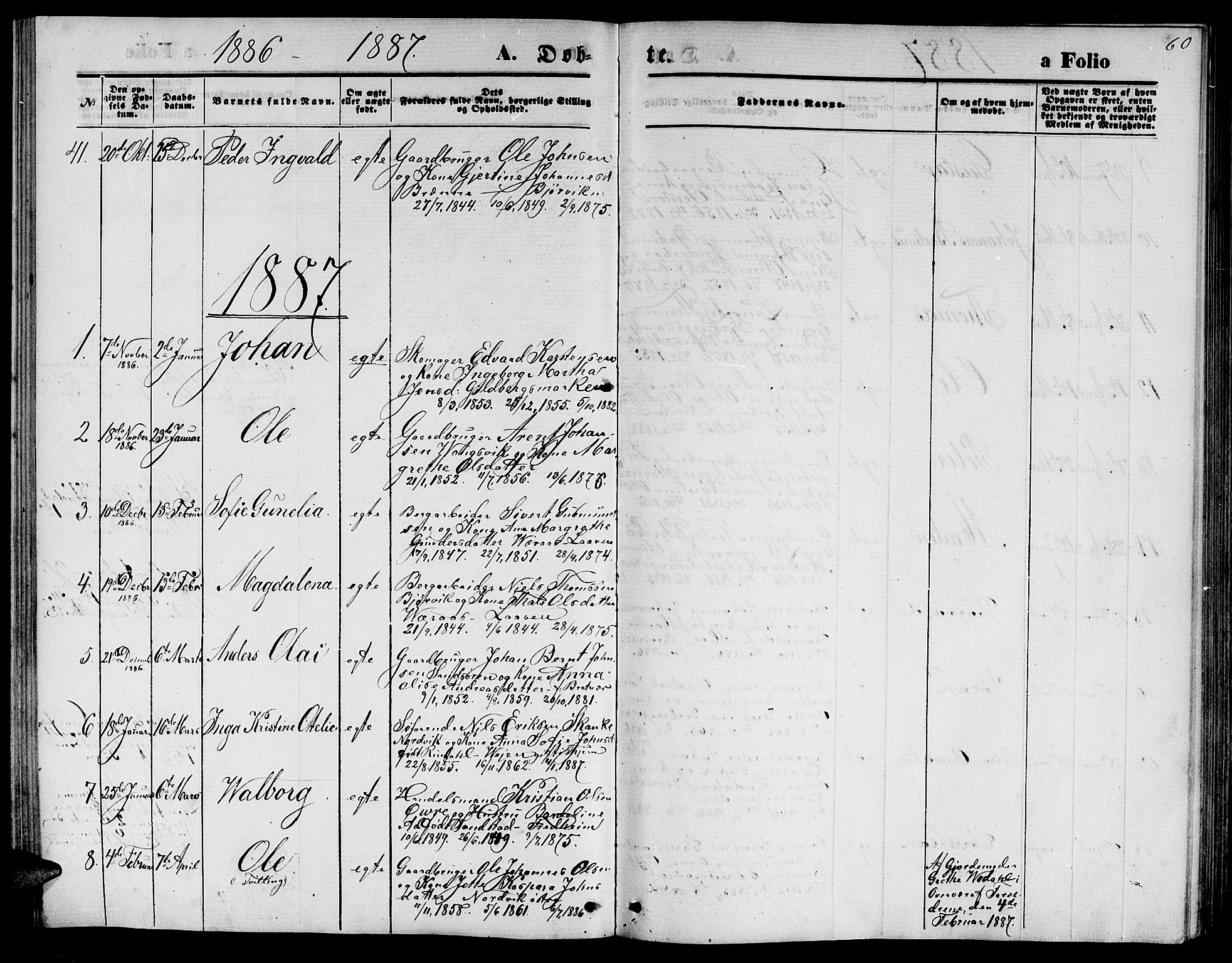 Ministerialprotokoller, klokkerbøker og fødselsregistre - Nord-Trøndelag, SAT/A-1458/722/L0225: Parish register (copy) no. 722C01, 1871-1888, p. 60