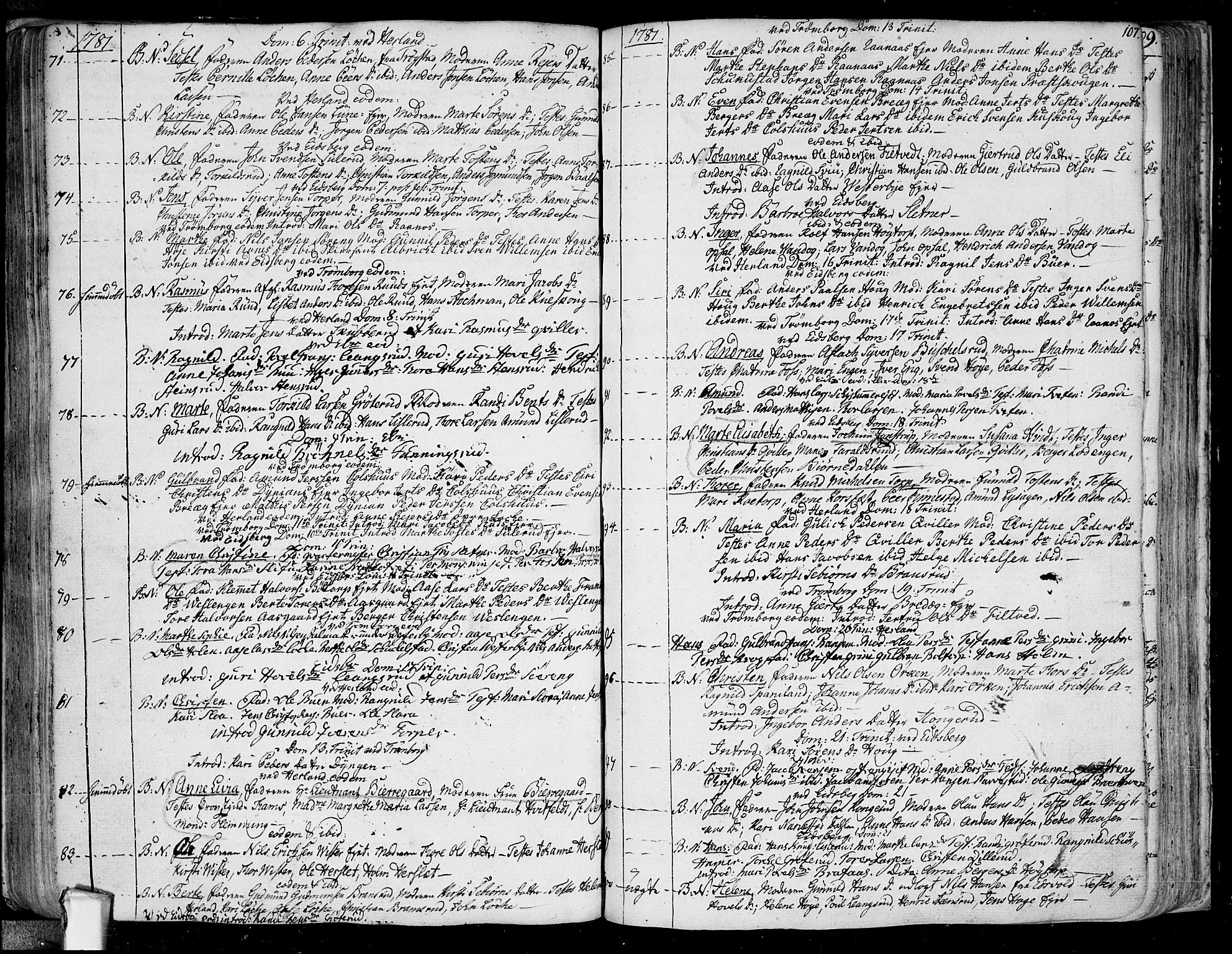 Eidsberg prestekontor Kirkebøker, SAO/A-10905/F/Fa/L0004: Parish register (official) no. I 4, 1759-1788, p. 107
