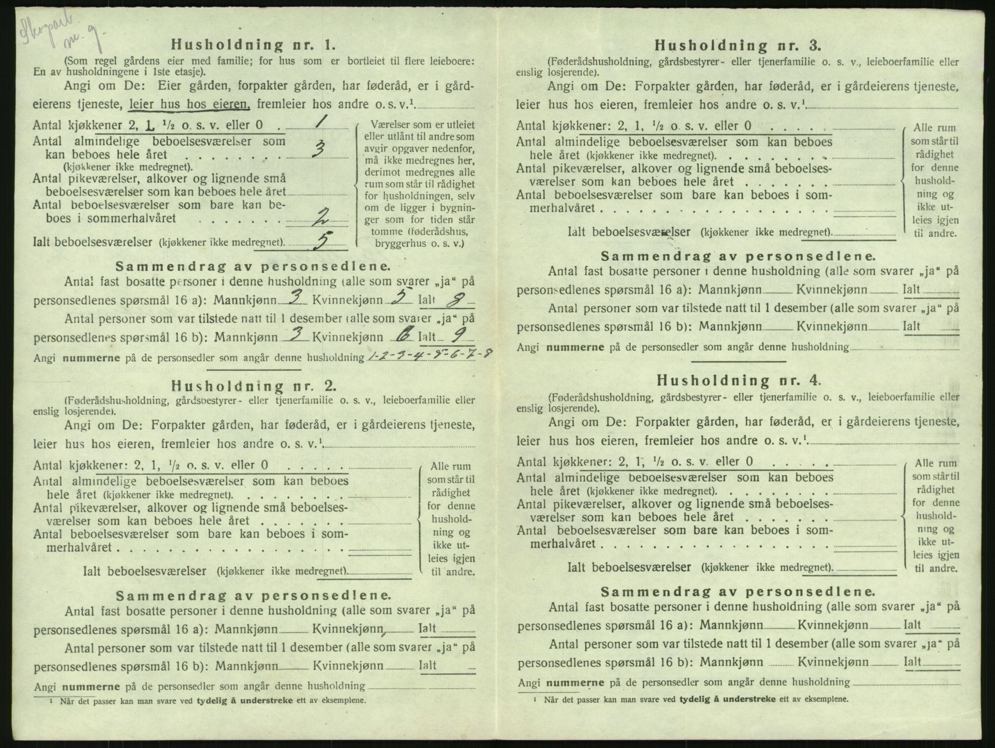 SAK, 1920 census for Birkenes, 1920, p. 152