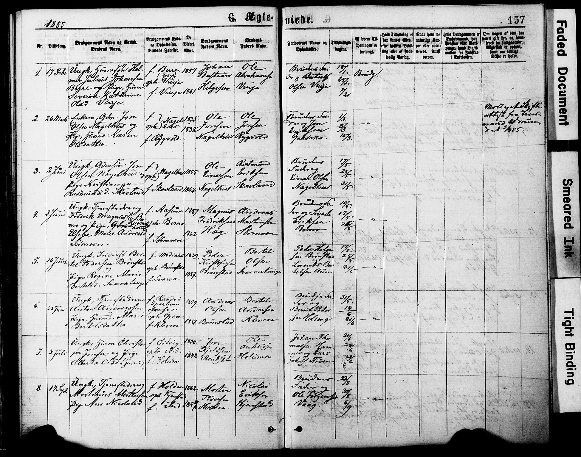 Ministerialprotokoller, klokkerbøker og fødselsregistre - Nord-Trøndelag, SAT/A-1458/749/L0473: Parish register (official) no. 749A07, 1873-1887, p. 157