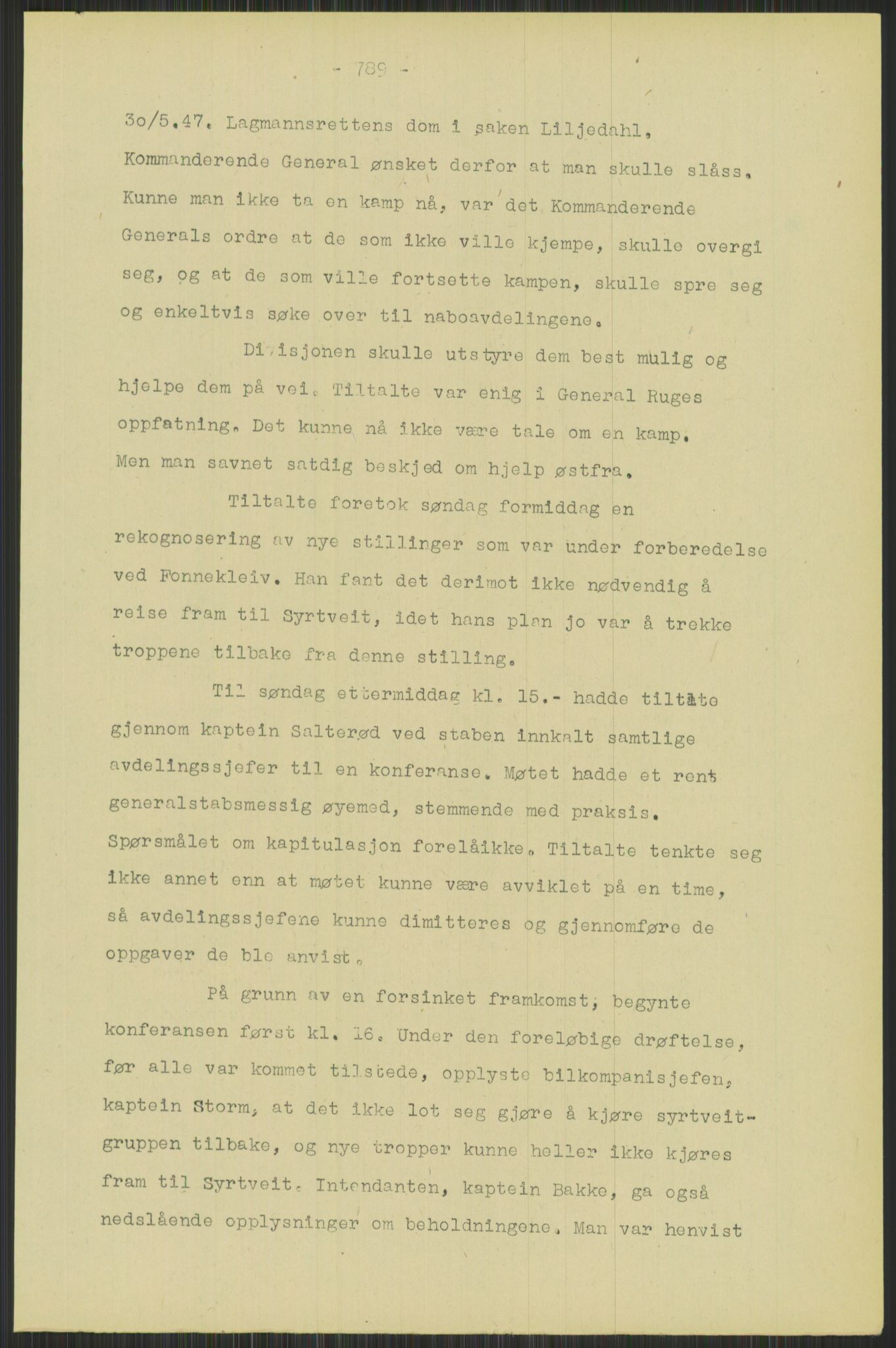 Forsvaret, Forsvarets krigshistoriske avdeling, RA/RAFA-2017/Y/Yb/L0095: II-C-11-335  -  3. Divisjon.  Sak mot general Finn Backer m.fl., 1940-1948, p. 27