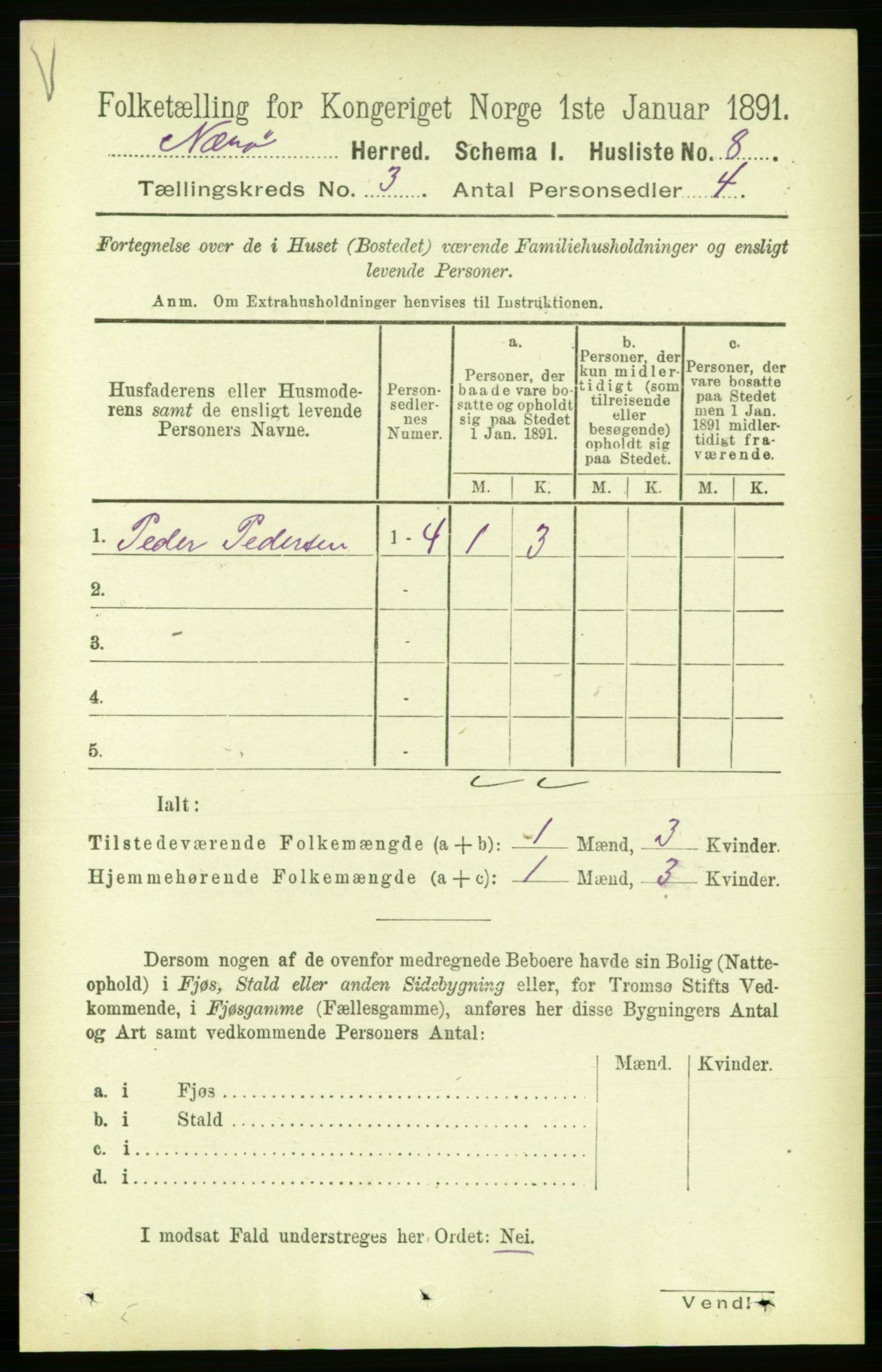 RA, 1891 census for 1751 Nærøy, 1891, p. 1224