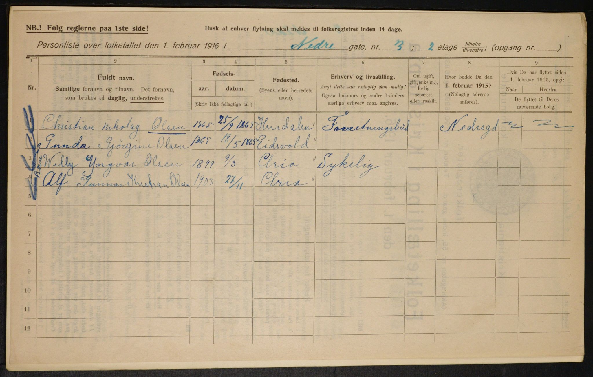 OBA, Municipal Census 1916 for Kristiania, 1916, p. 70879