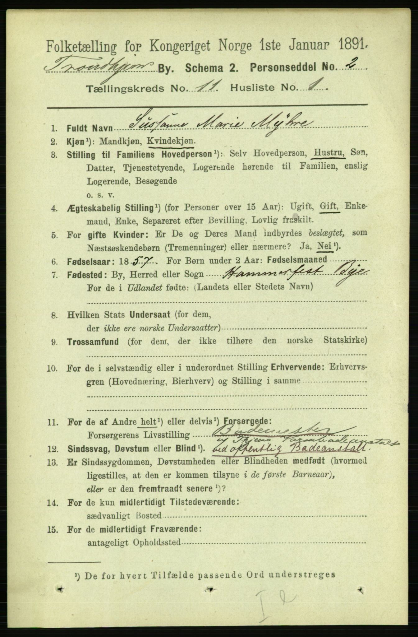 RA, 1891 census for 1601 Trondheim, 1891, p. 9278