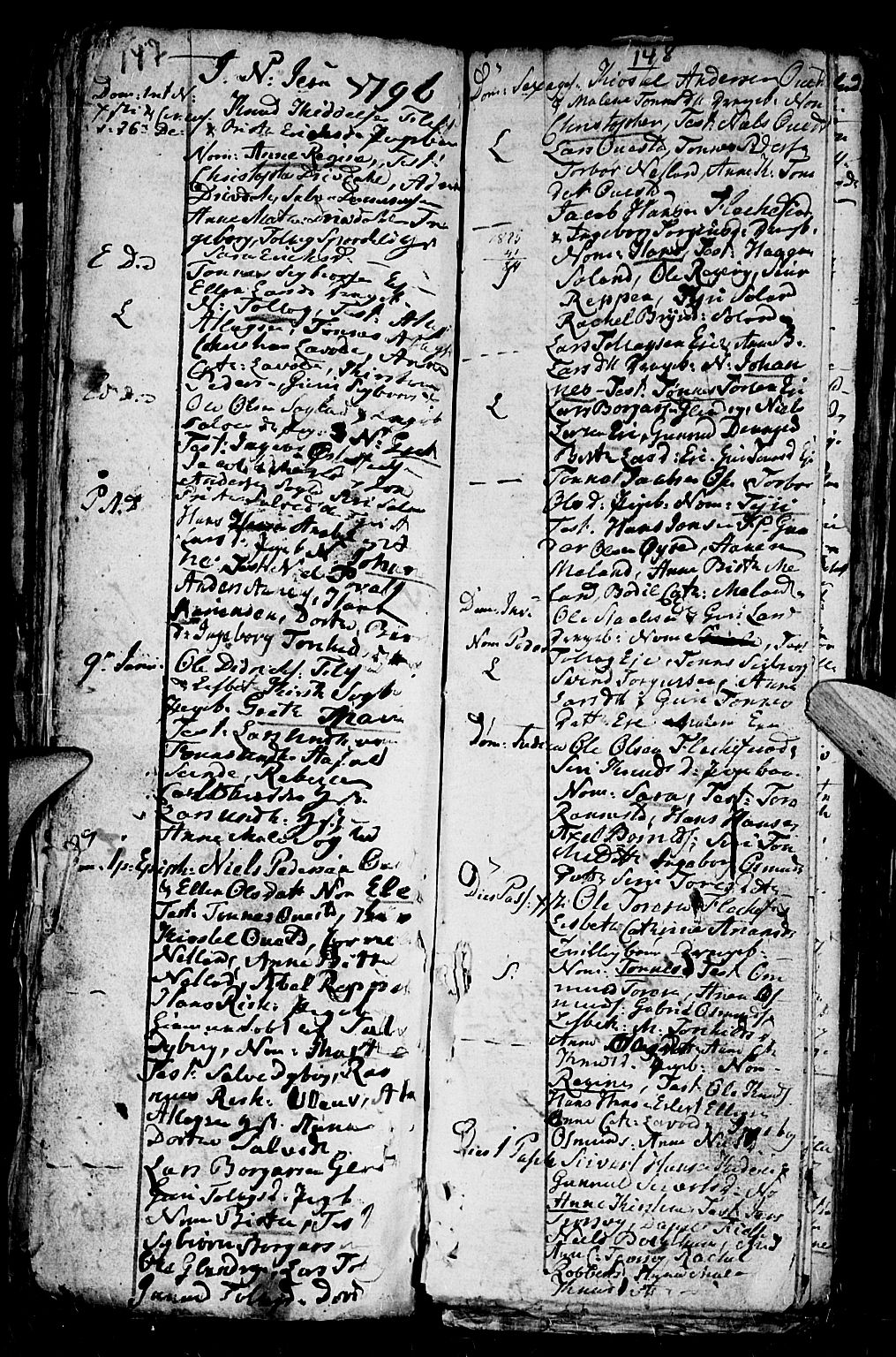 Flekkefjord sokneprestkontor, AV/SAK-1111-0012/F/Fa/Fac/L0001: Parish register (official) no. A 1, 1773-1806, p. 147-148