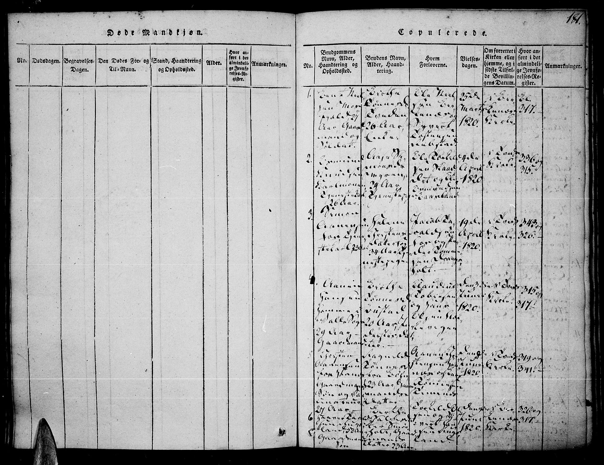 Tveit sokneprestkontor, SAK/1111-0043/F/Fa/L0002: Parish register (official) no. A 2, 1820-1830, p. 181