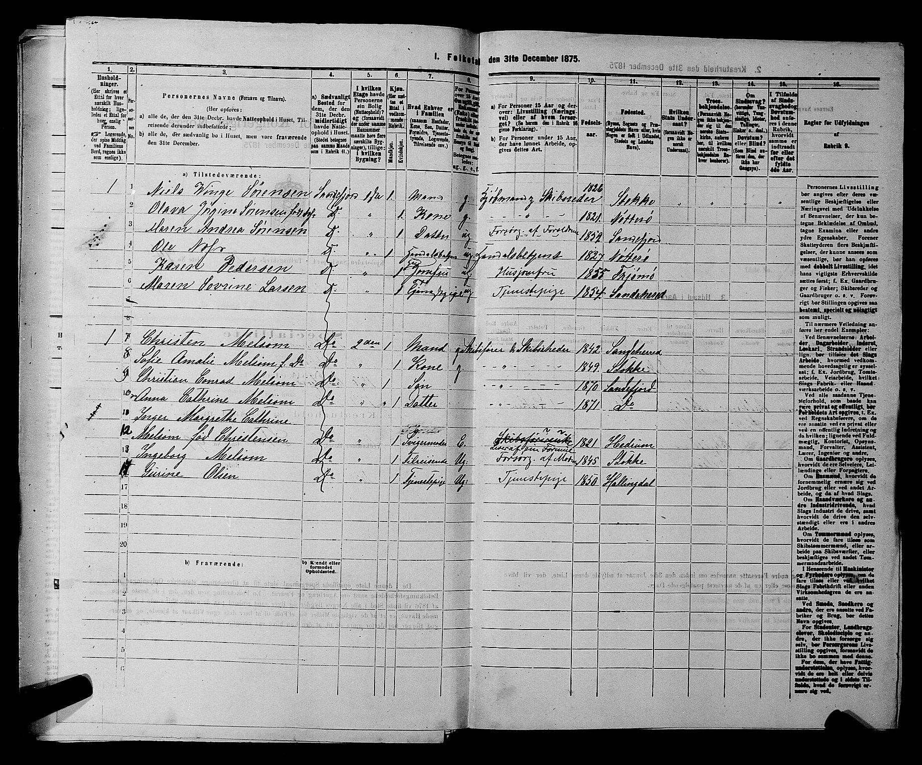 SAKO, 1875 census for 0706B Sandeherred/Sandefjord, 1875, p. 344