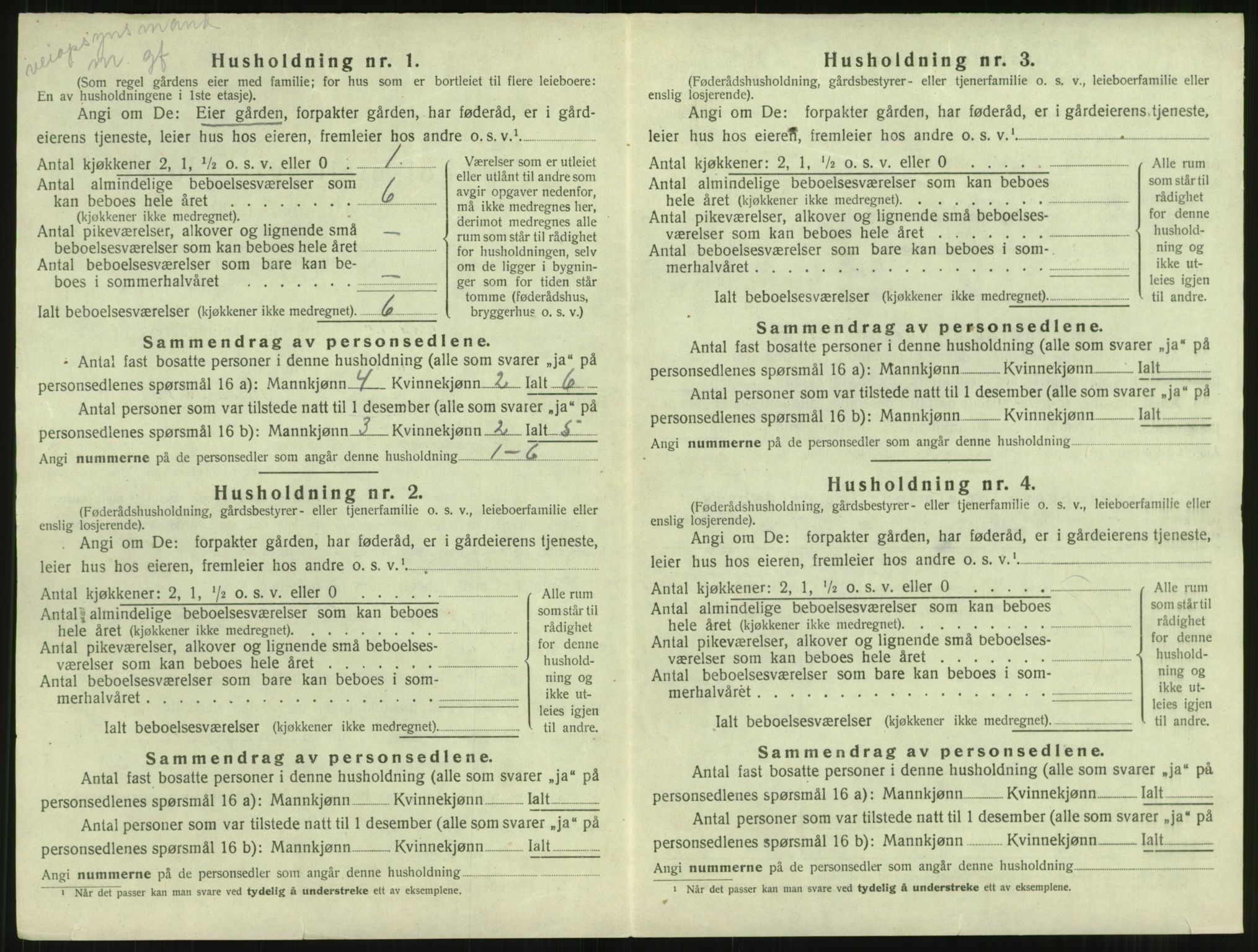 SAT, 1920 census for Aure, 1920, p. 57